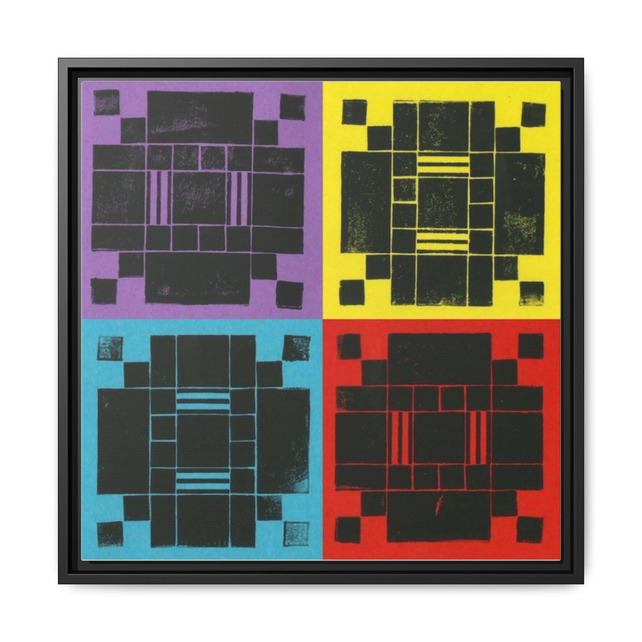Printing With Legos Collagraph Matte Canvas, Framed