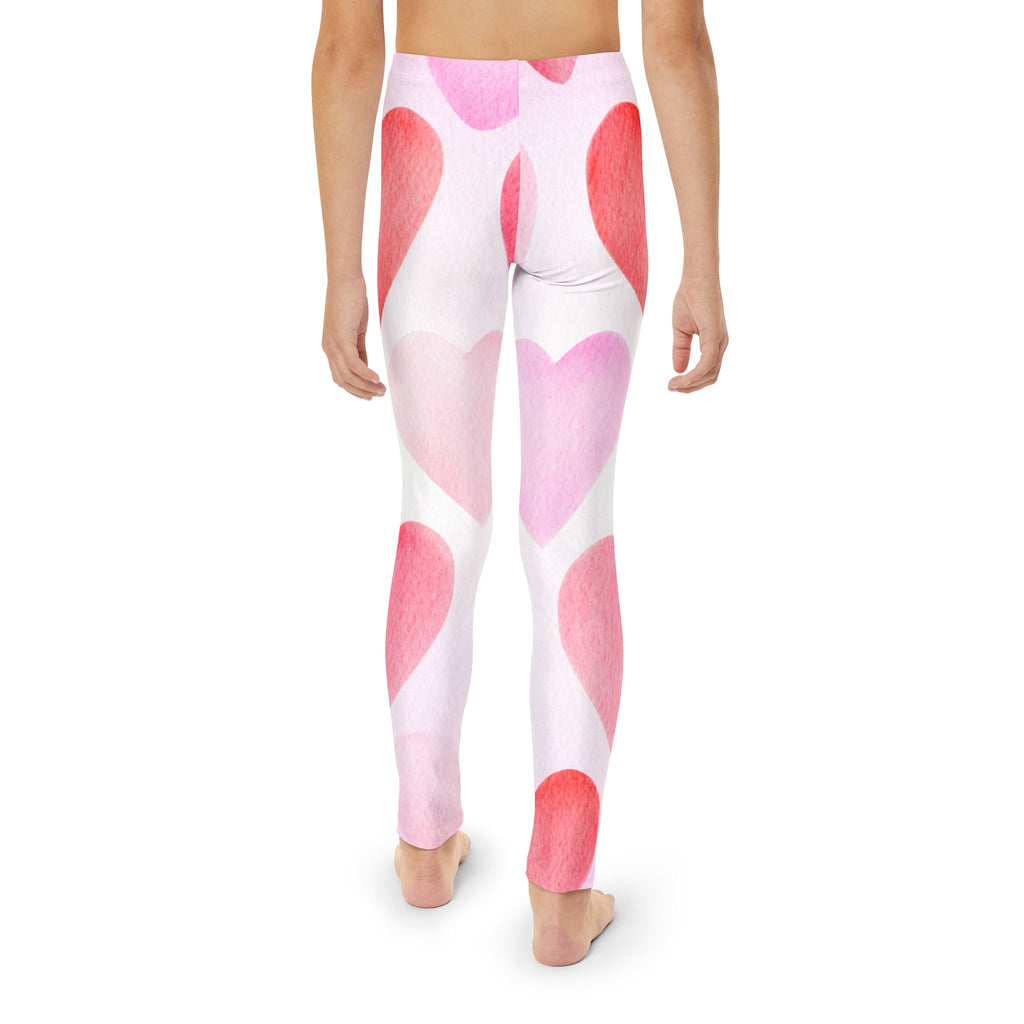 Pink Hearts Leggings Valentine's Day Leggings Youth Full-Length Valentine's Leggings