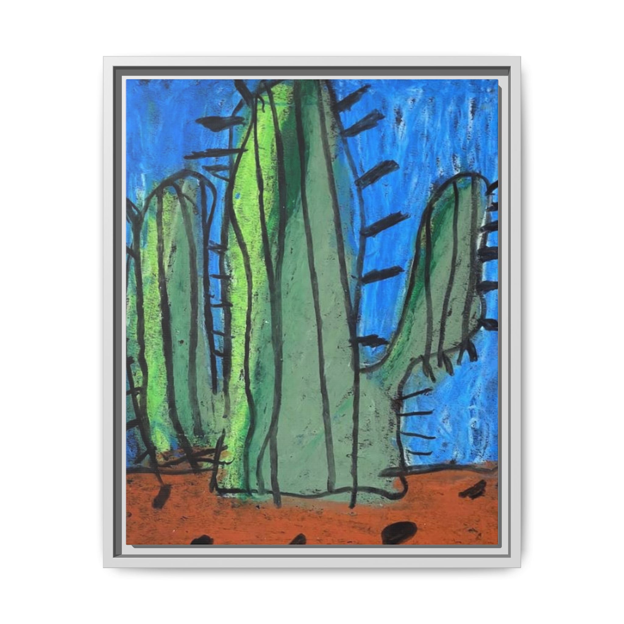 Cactus Matte Canvas, Framed Art by Jackson Smith