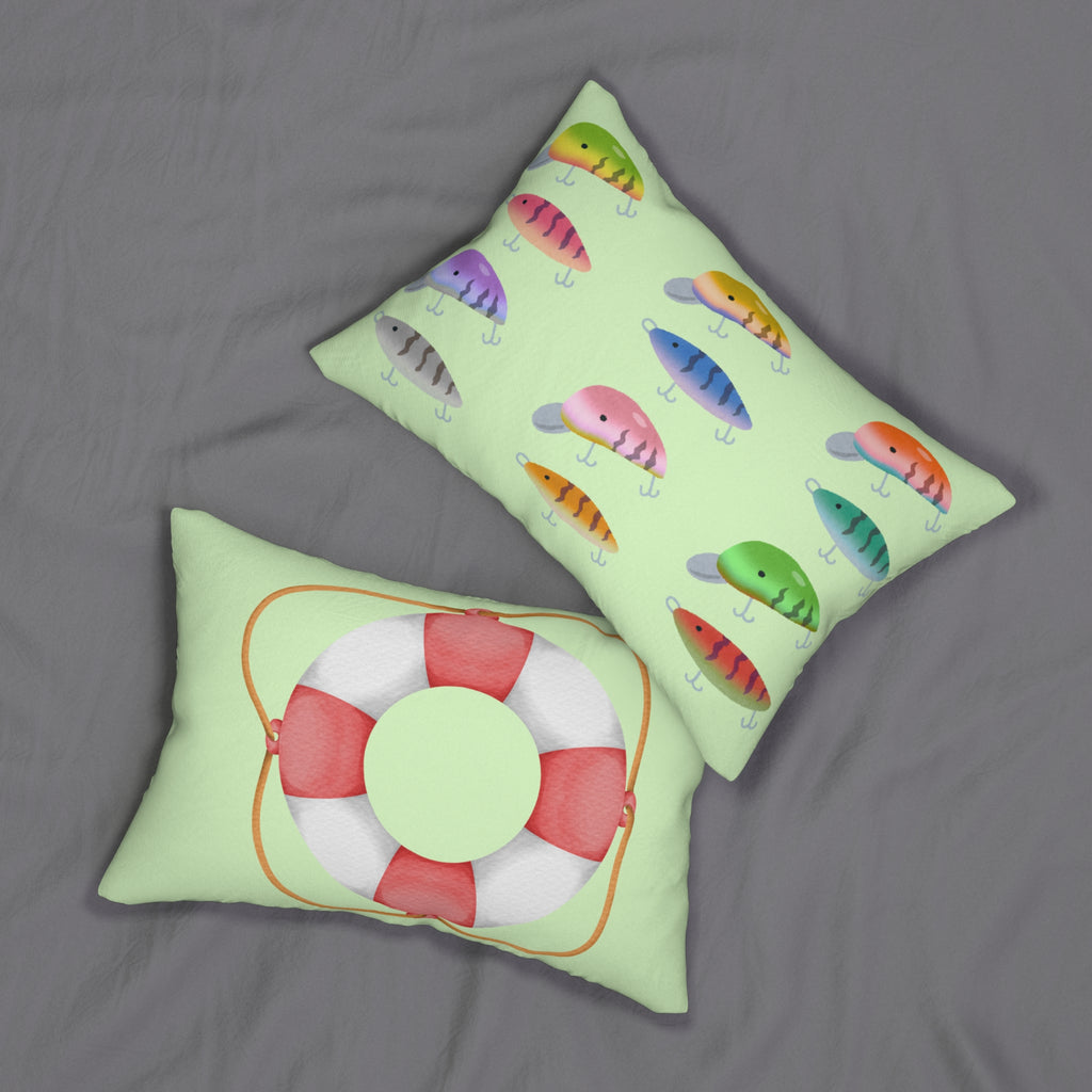 Coastal Vibes Throw Pillow - Nautical Fishing Decor, Beach House Pillow, Summer Home Accent, Gifts for Fishermen, Patio Pillows