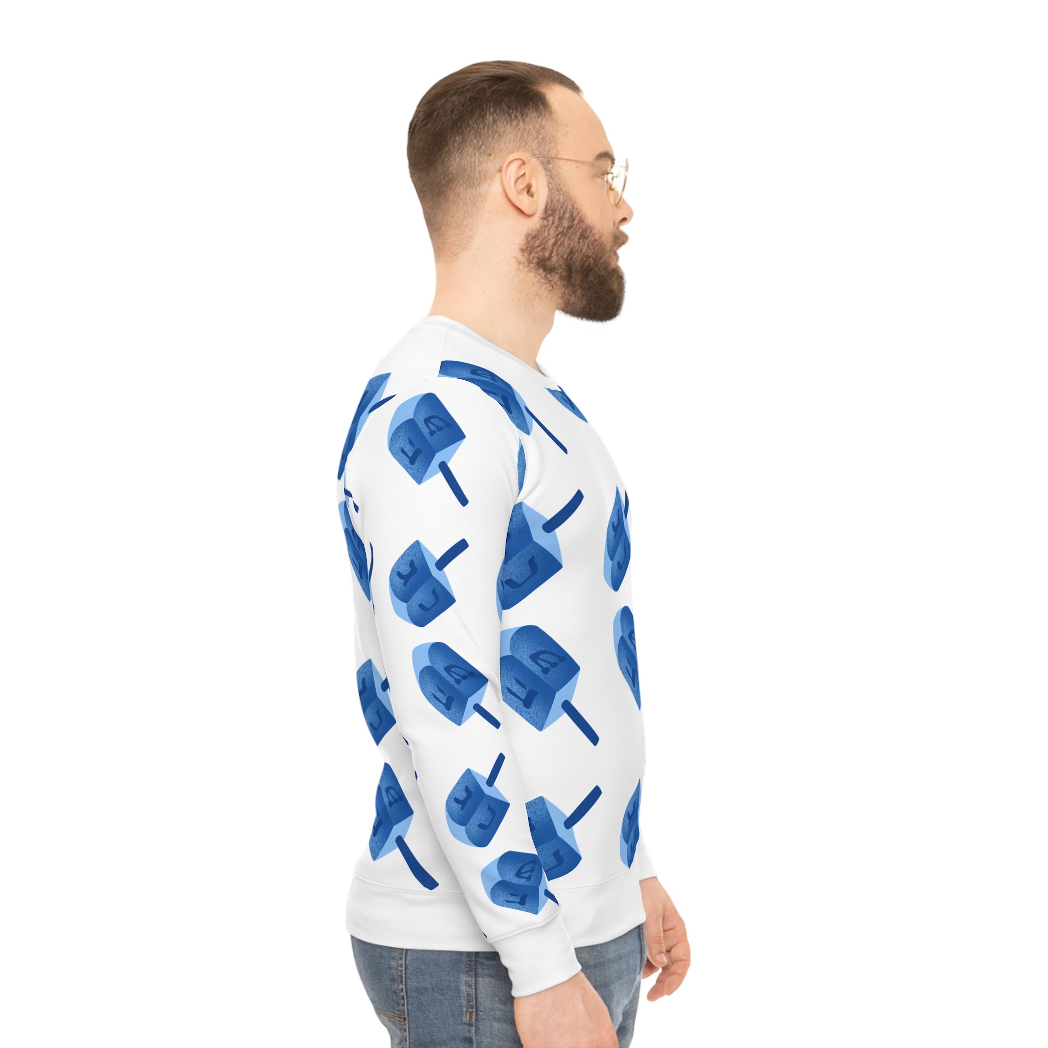 Hanukkah Lightweight Sweatshirt with Unique Dreidel Design Hanukkah Pajama Top