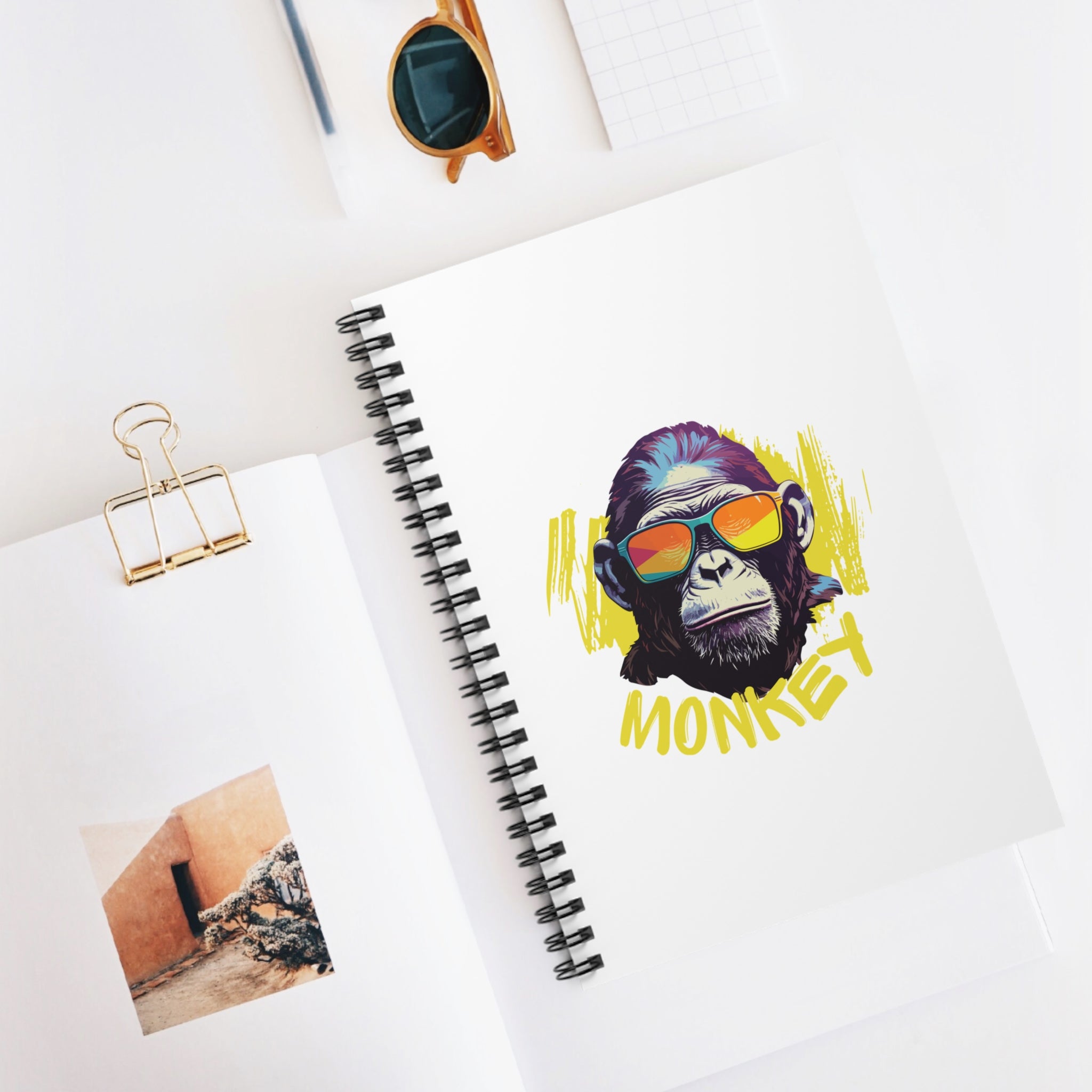 Monkey Print Spiral Notebook - Ruled Line