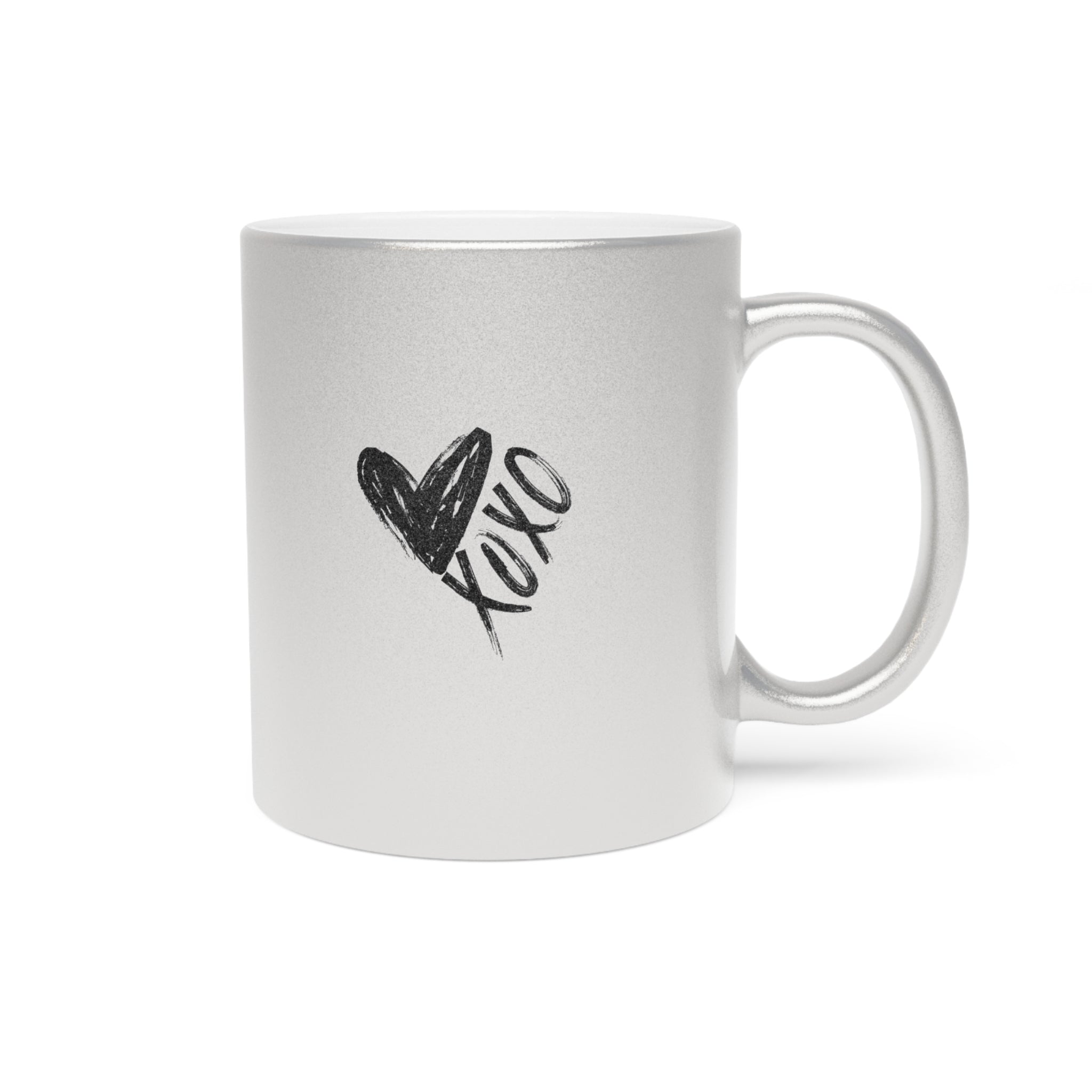 Metallic Mug (Silver") Personalized XO Valentines Mug for Valentine's Gift
