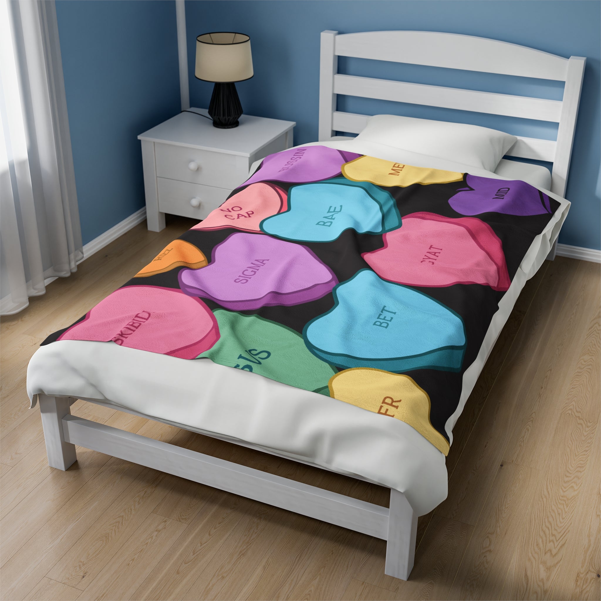 Candy Heart Valentine's Velvet Soft Blanket