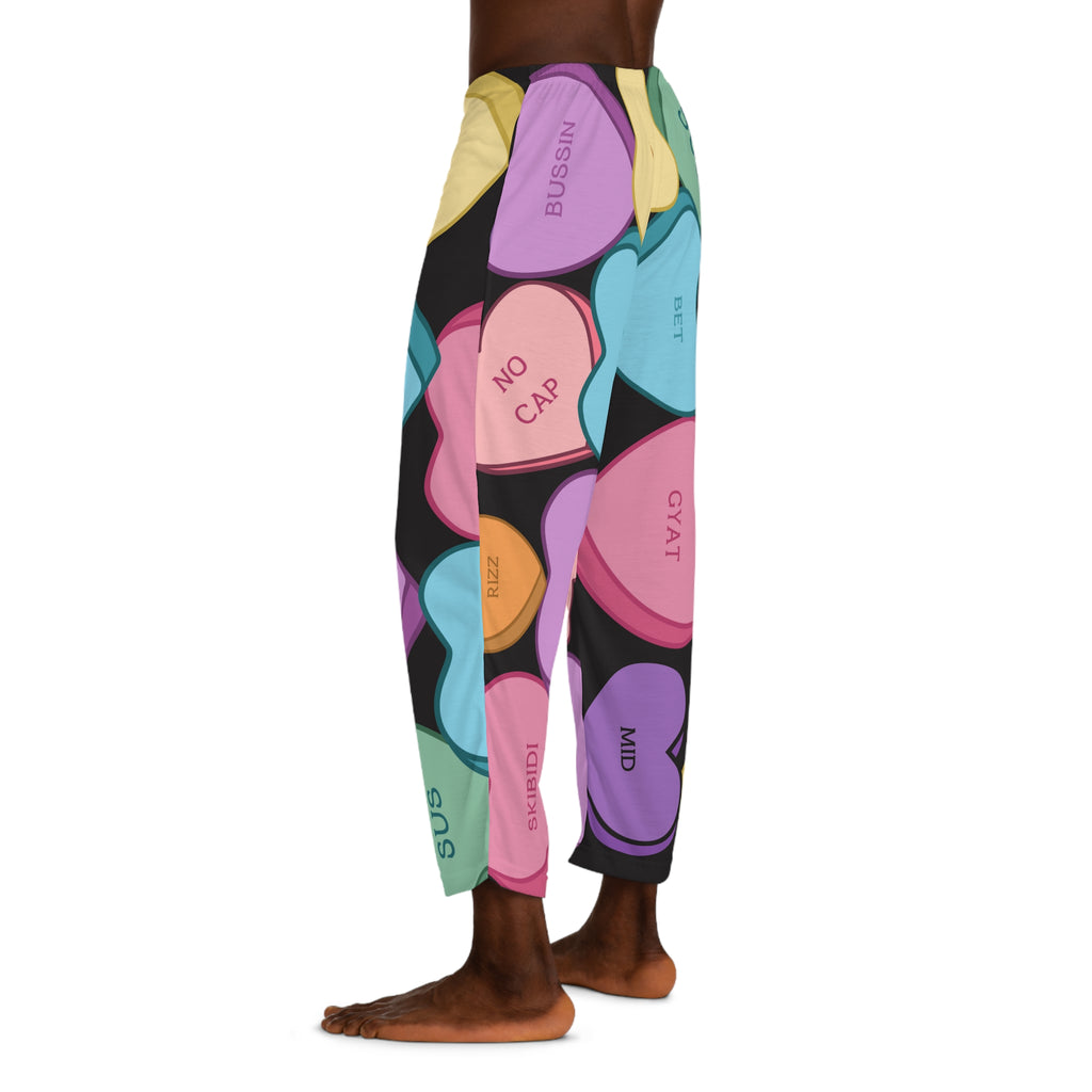 Adult Candy Hearts Valentine's Day Lounge Pants Comfortable and Stylish Pajama Pants for Valentine's Day