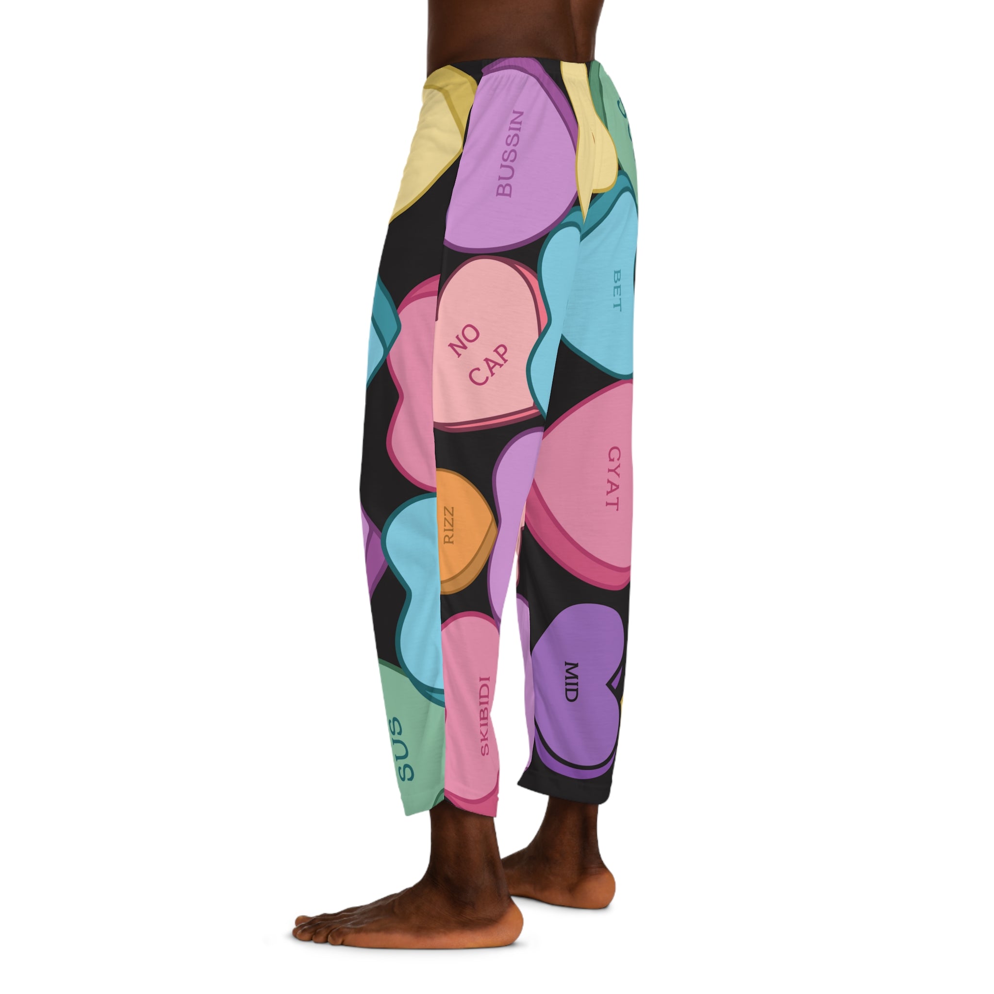 Adult Candy Hearts Valentine's Day Lounge Pants Comfortable and Stylish Pajama Pants for Valentine's Day