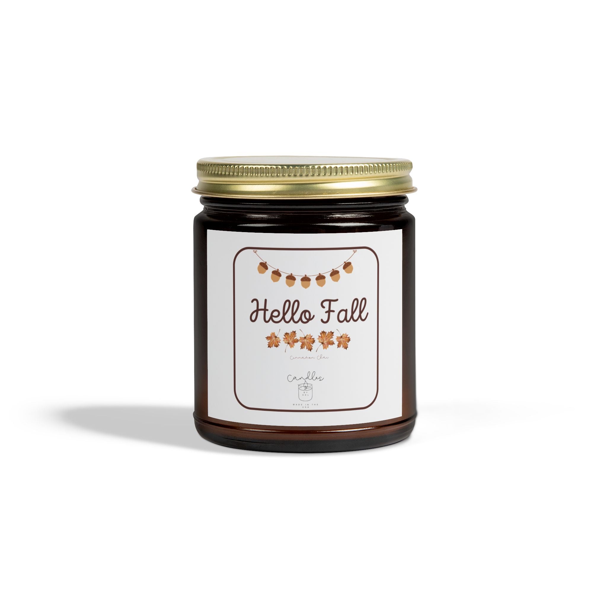 Hello Fall Candle  Cinnamon Chai Scented Candle