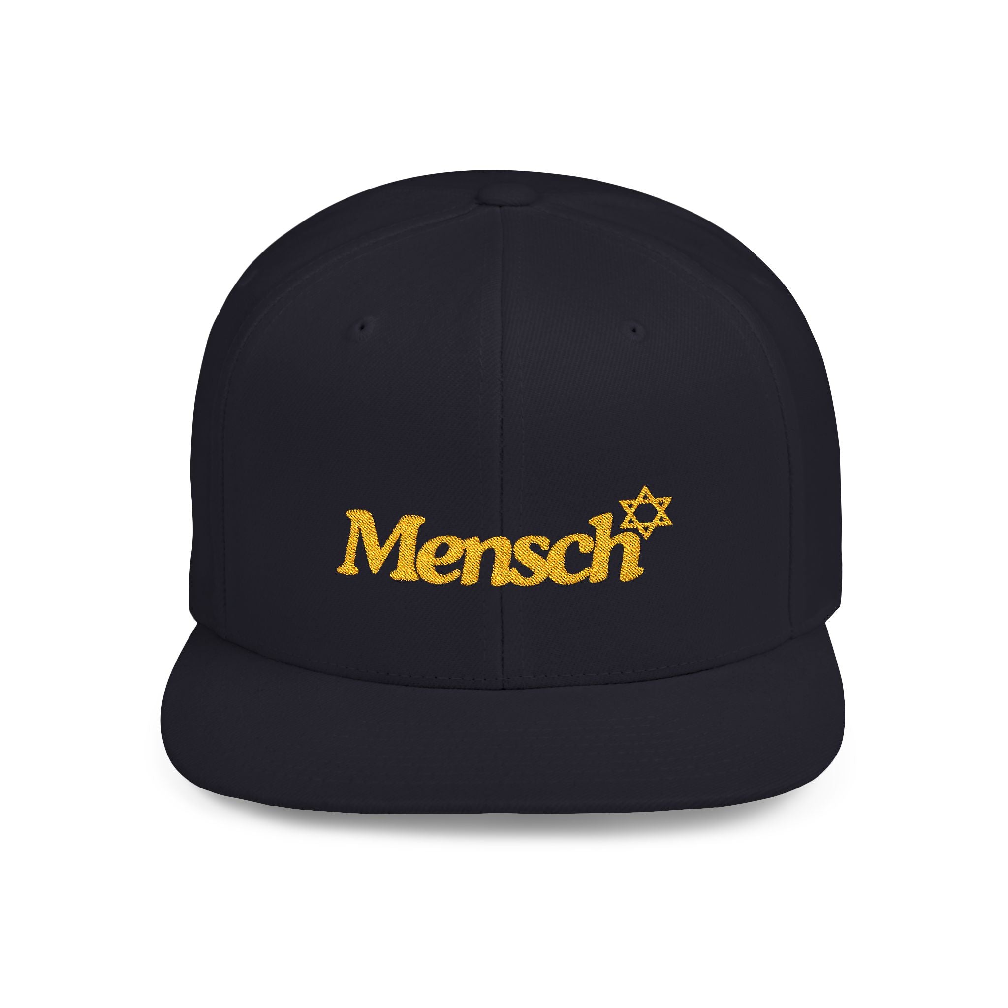 Mensch Hat Mensch Flat Bill Snapback Adjustable Mensch Hat Jewish Gift