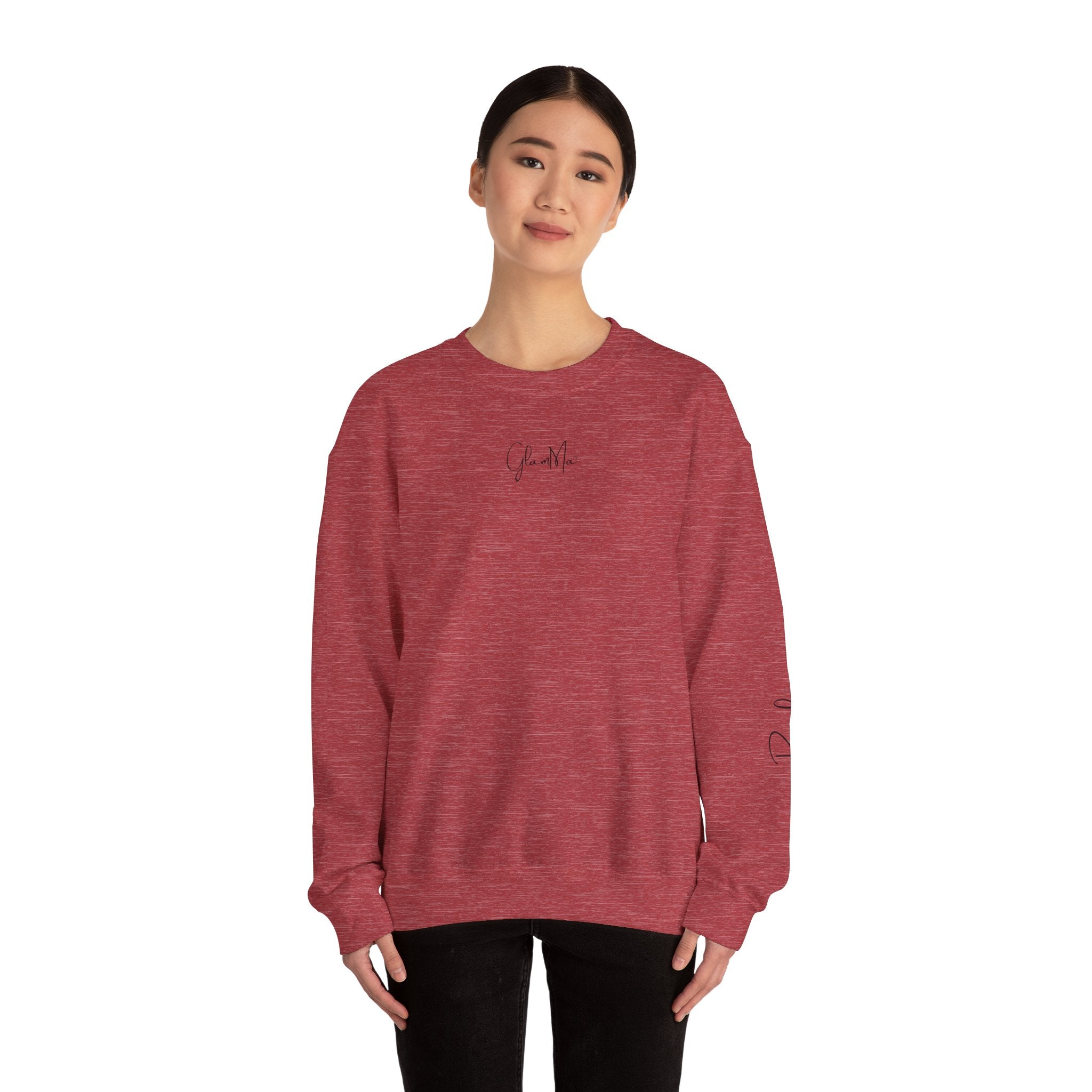 GlamMa Glamorous Jewish Grandmother Crewneck Sweatshirt with Star of David and Grandkid(s) Names - Custom Gift for Glam-Ma