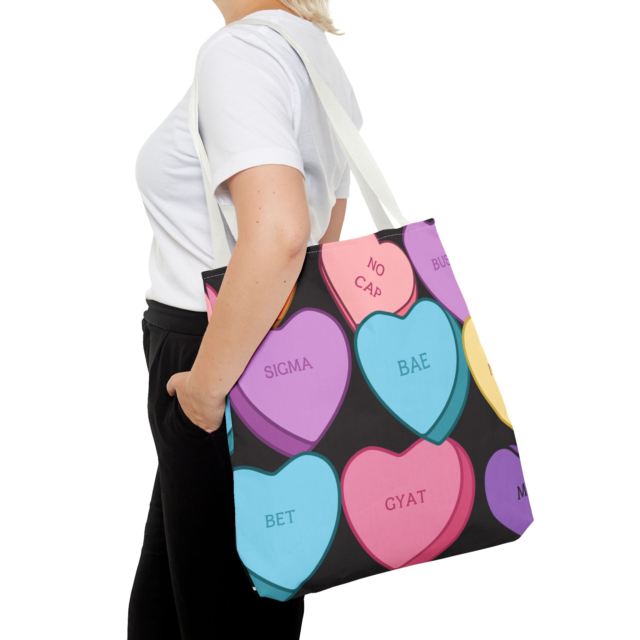 Candy Heart Valentine's Tote Bag