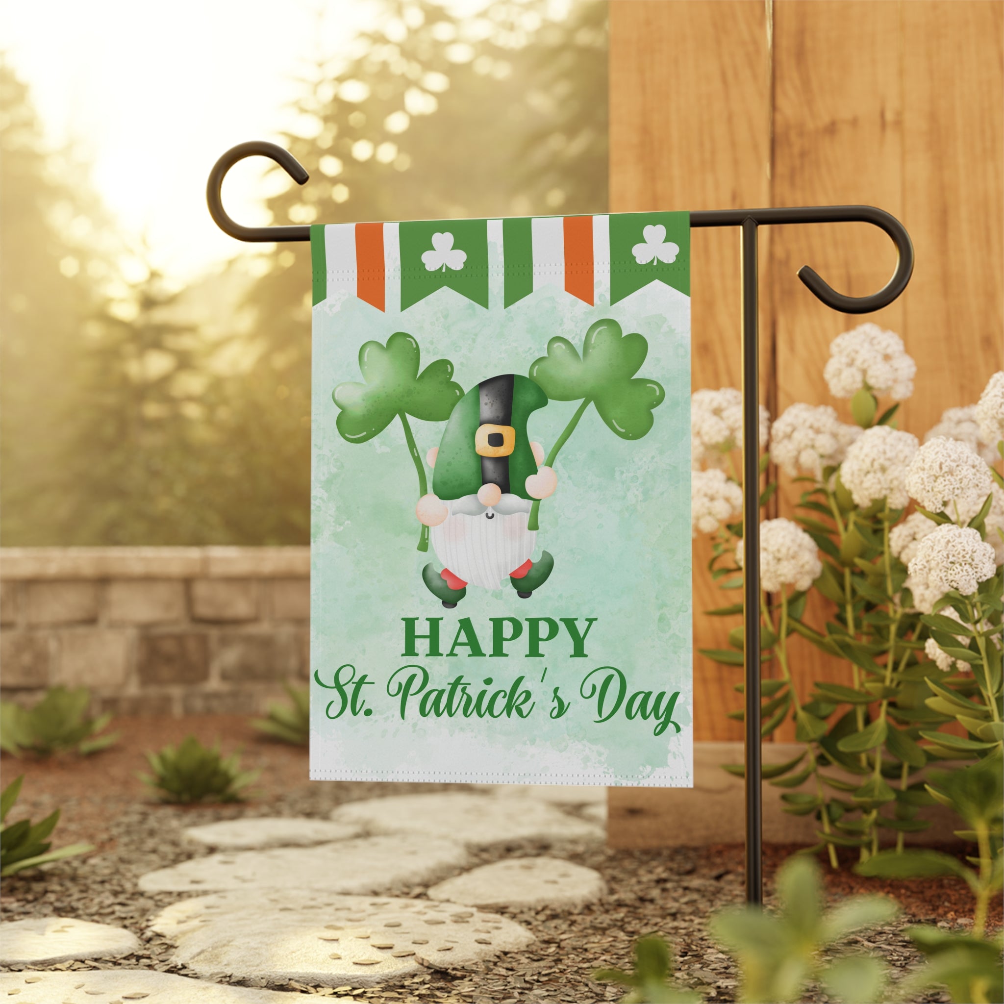 Irish Gnome St. Patrick's Day Garden Flag Irish Garden Flag St. Patty's Day Garden Flag Welcome Flag