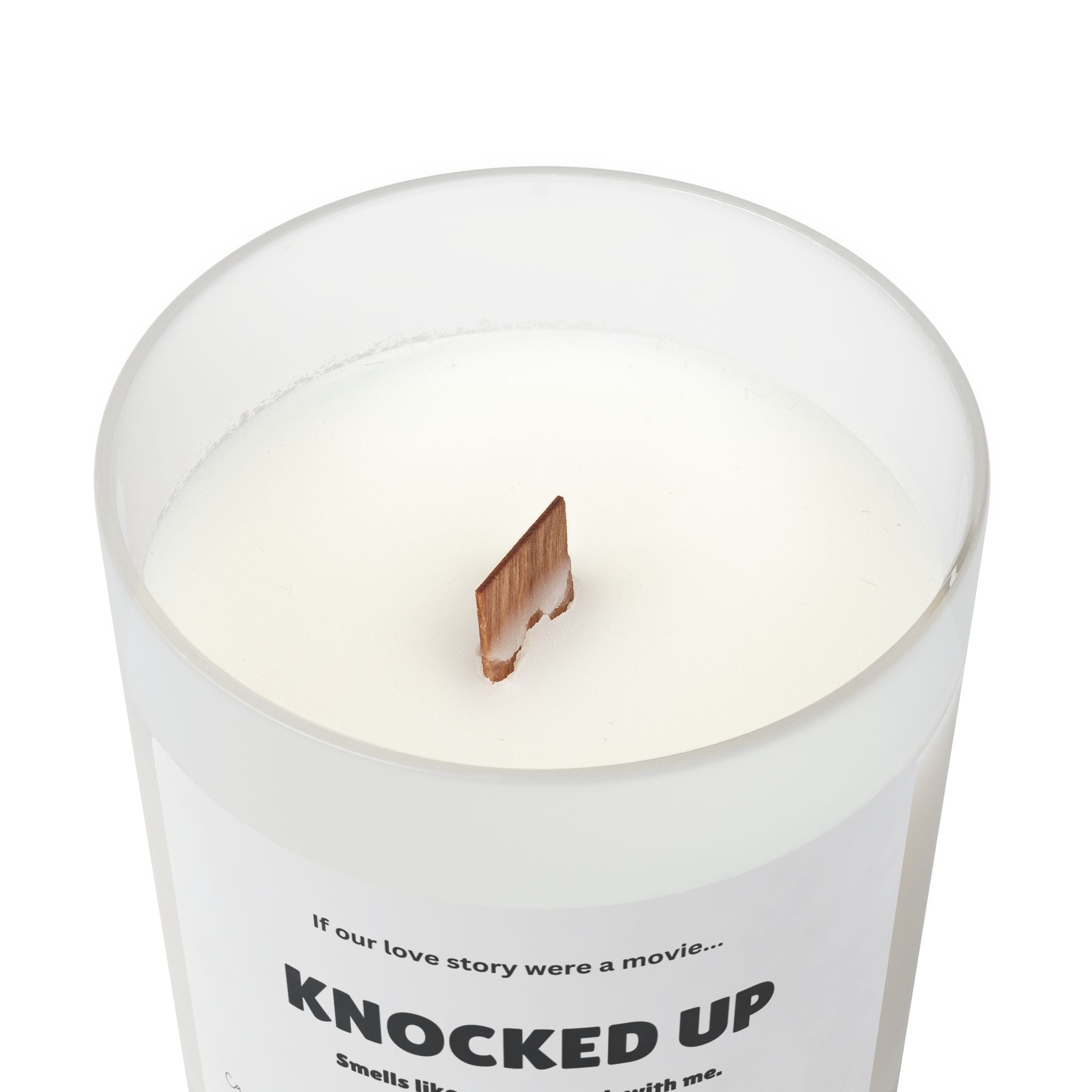 Knocked Up Smells Like Your Stuck With Me Wooden Wick Frosted Glass Candle, 11oz