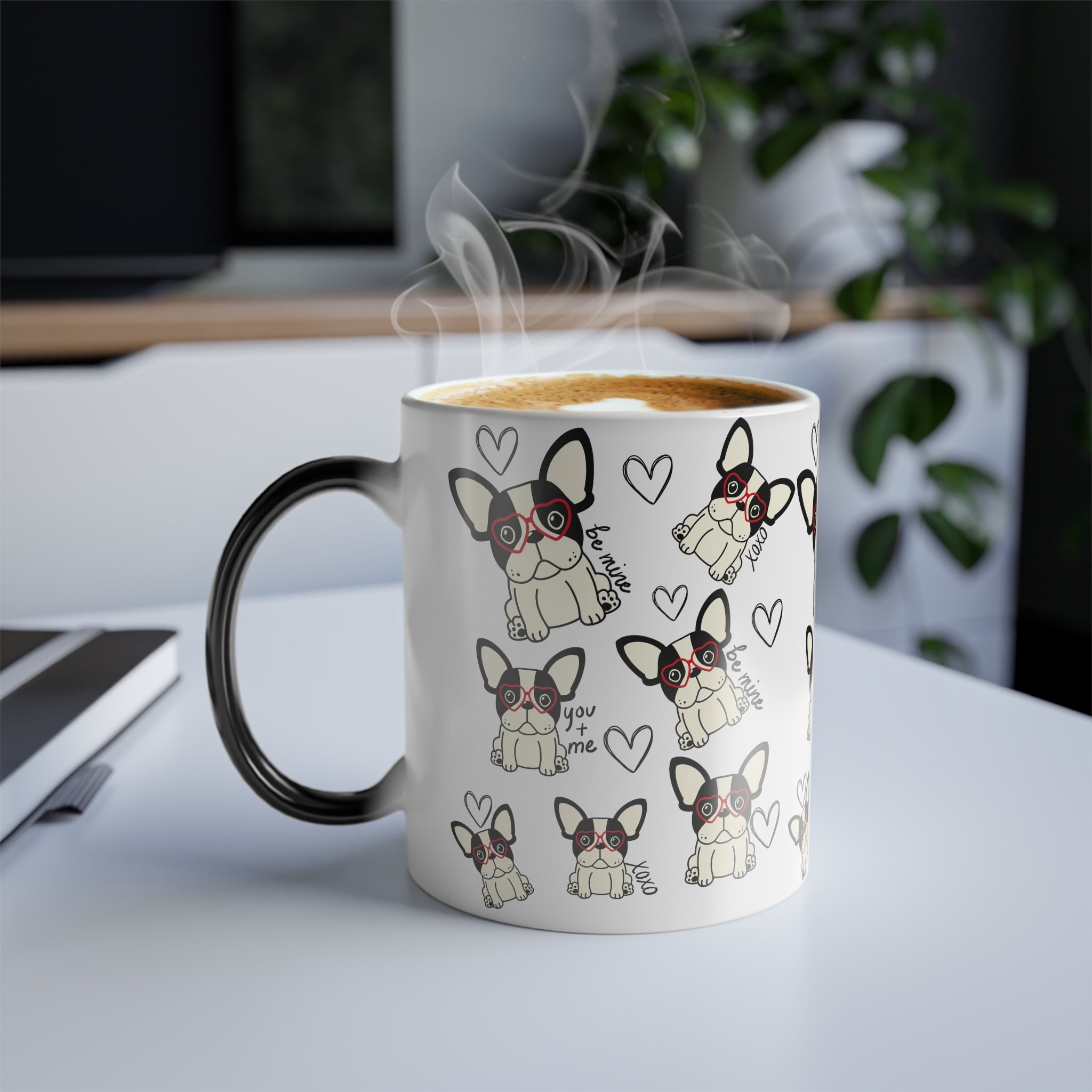 Color Morphing Mug French Bulldog Valentine's Day Gift 11oz