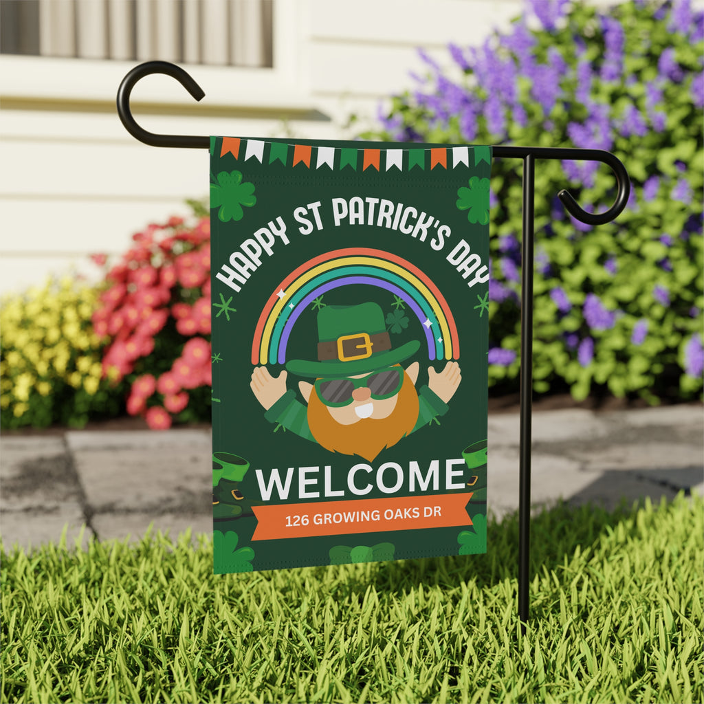 Custom Address St Patrick's Day Garden Flag Custom St. Patrick's Day Flag