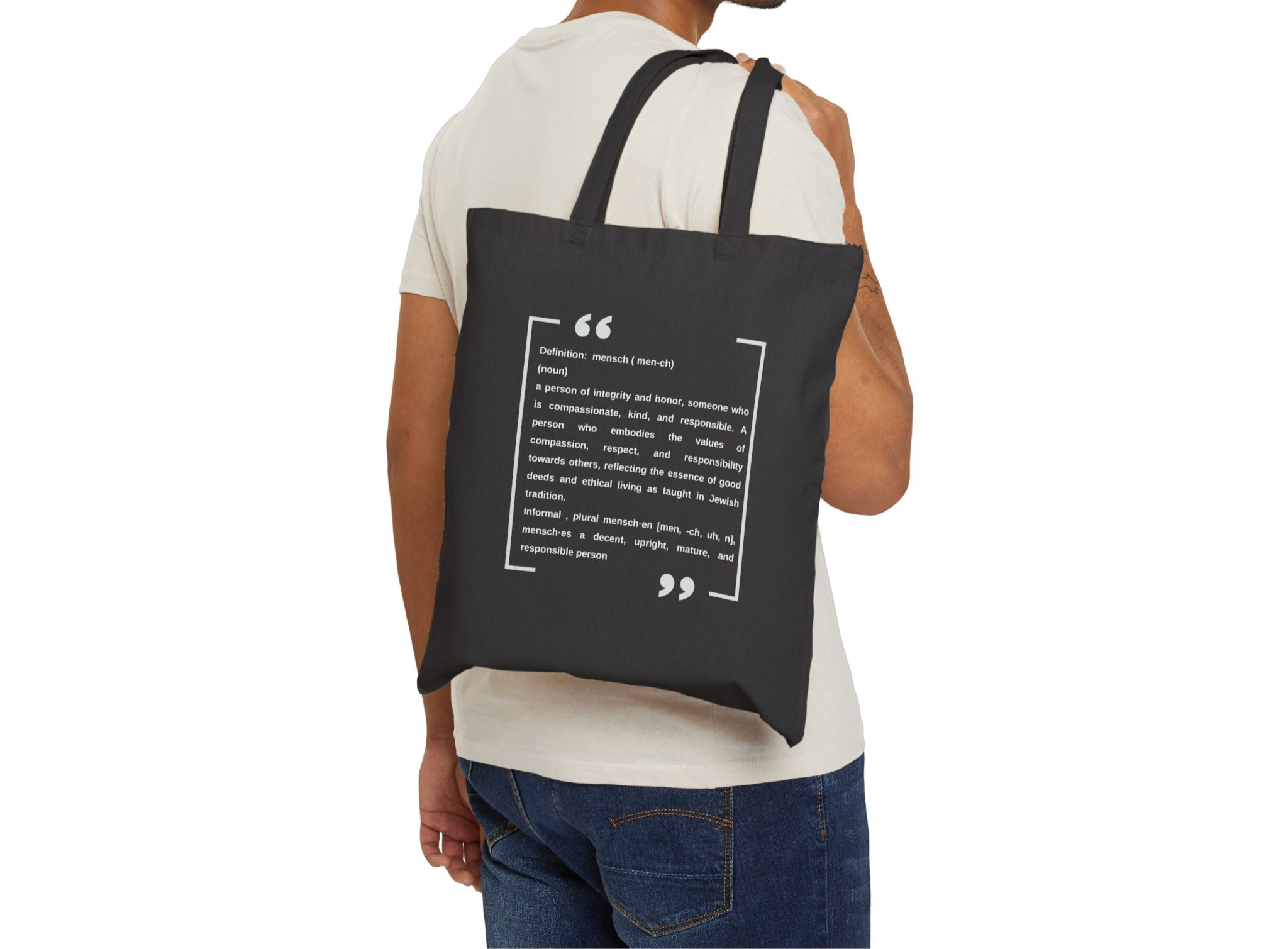 Mensch Canvas Tote Mensch Bag Reusable Mensch Tote