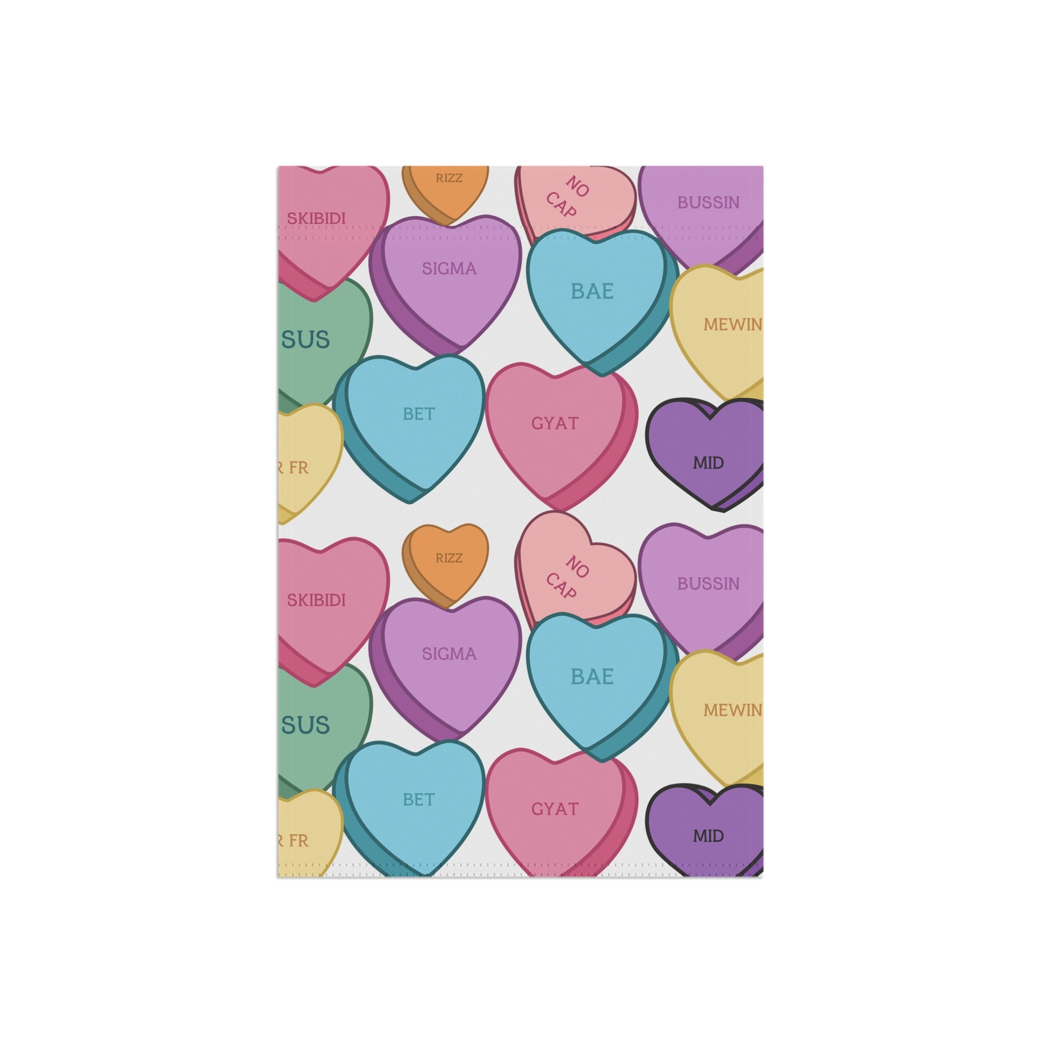 Candy Hearts Skibidi Sigma Bae Garden Flag Valentines Day Garden Flag Valentines Welcome Flag