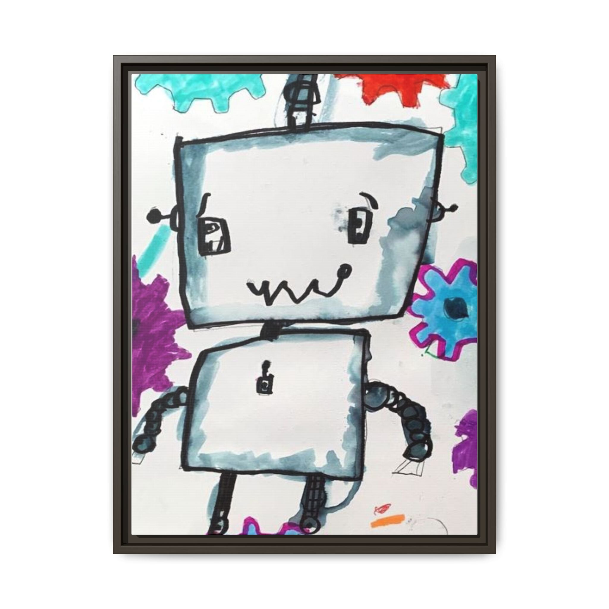 Nam June Paik Robots Matte Canvas Art by Jackson Smith Framed