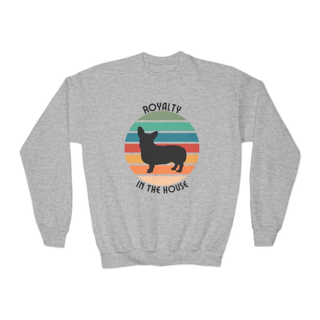 Royalty Corgi Youth Crewneck Sweatshirt