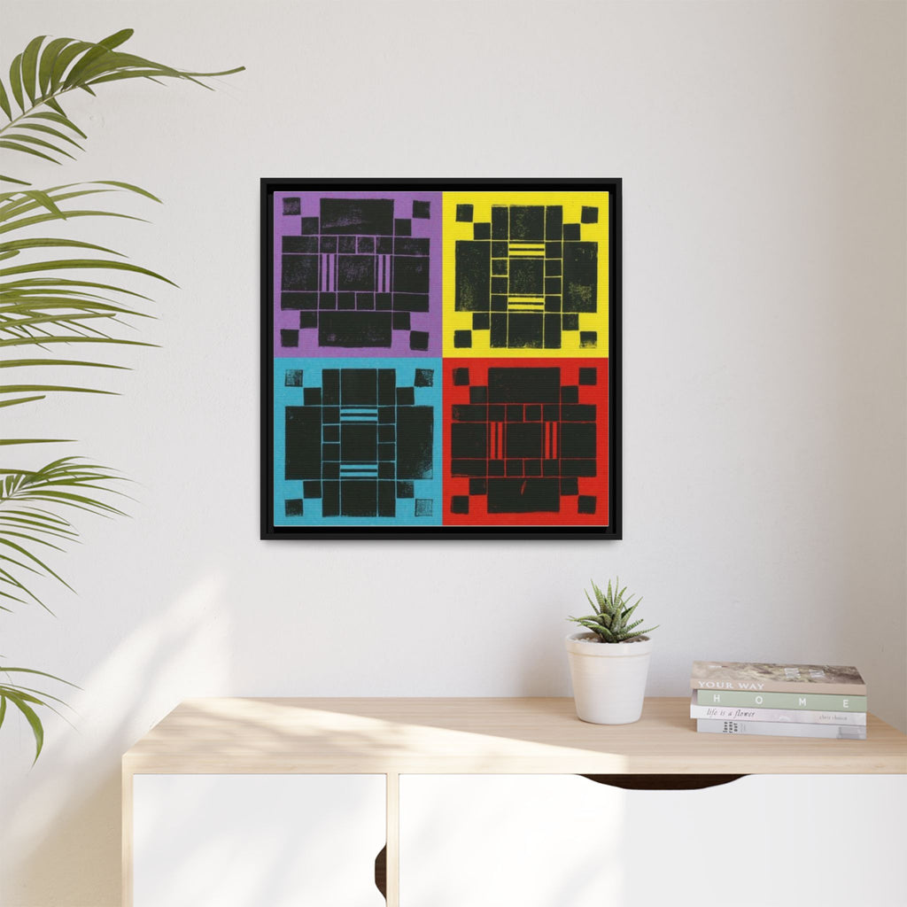 Printing With Legos Collagraph Matte Canvas, Framed