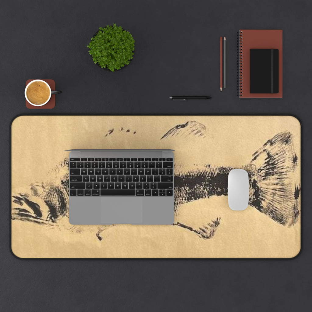 Gyotaku Fish Desk Mat Gift for Fisherman Gyotaku Fish Desk Mat