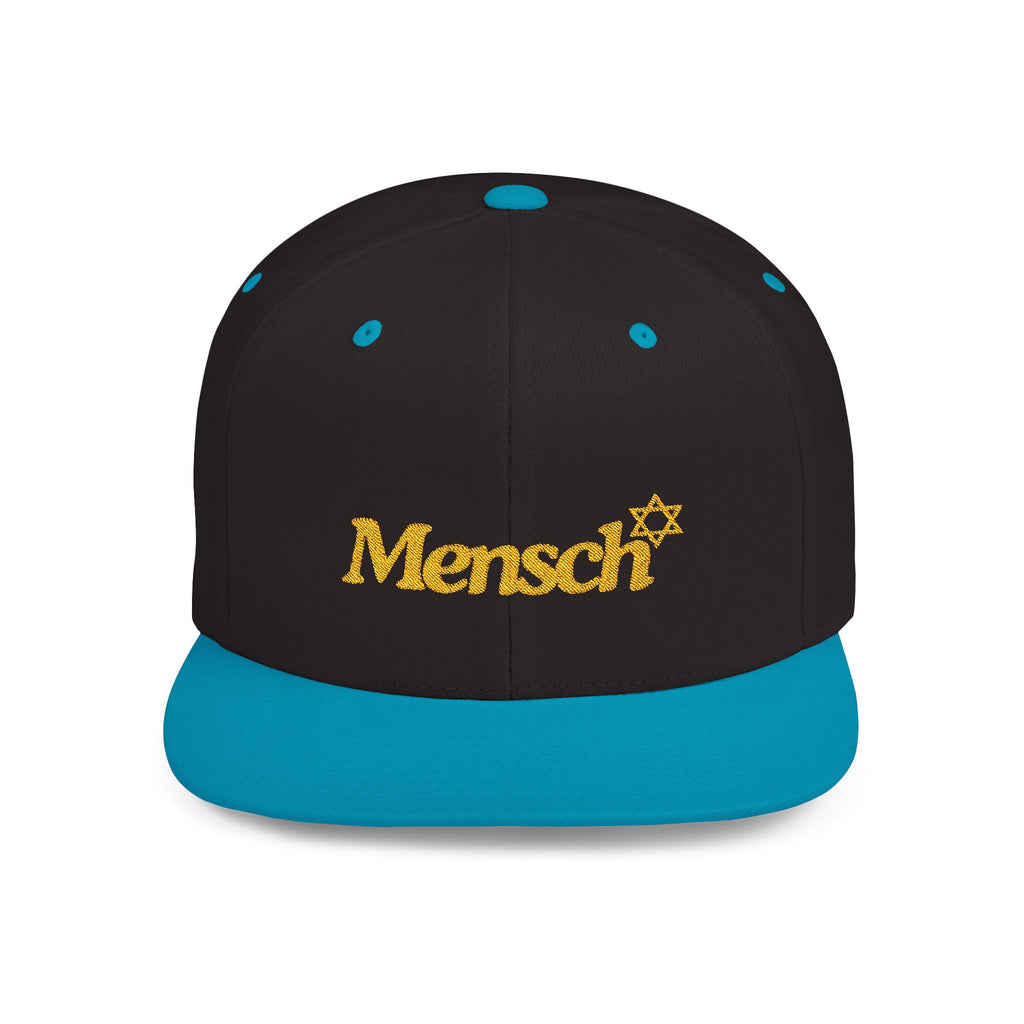 Mensch Hat Mensch Flat Bill Snapback Adjustable Mensch Hat Jewish Gift