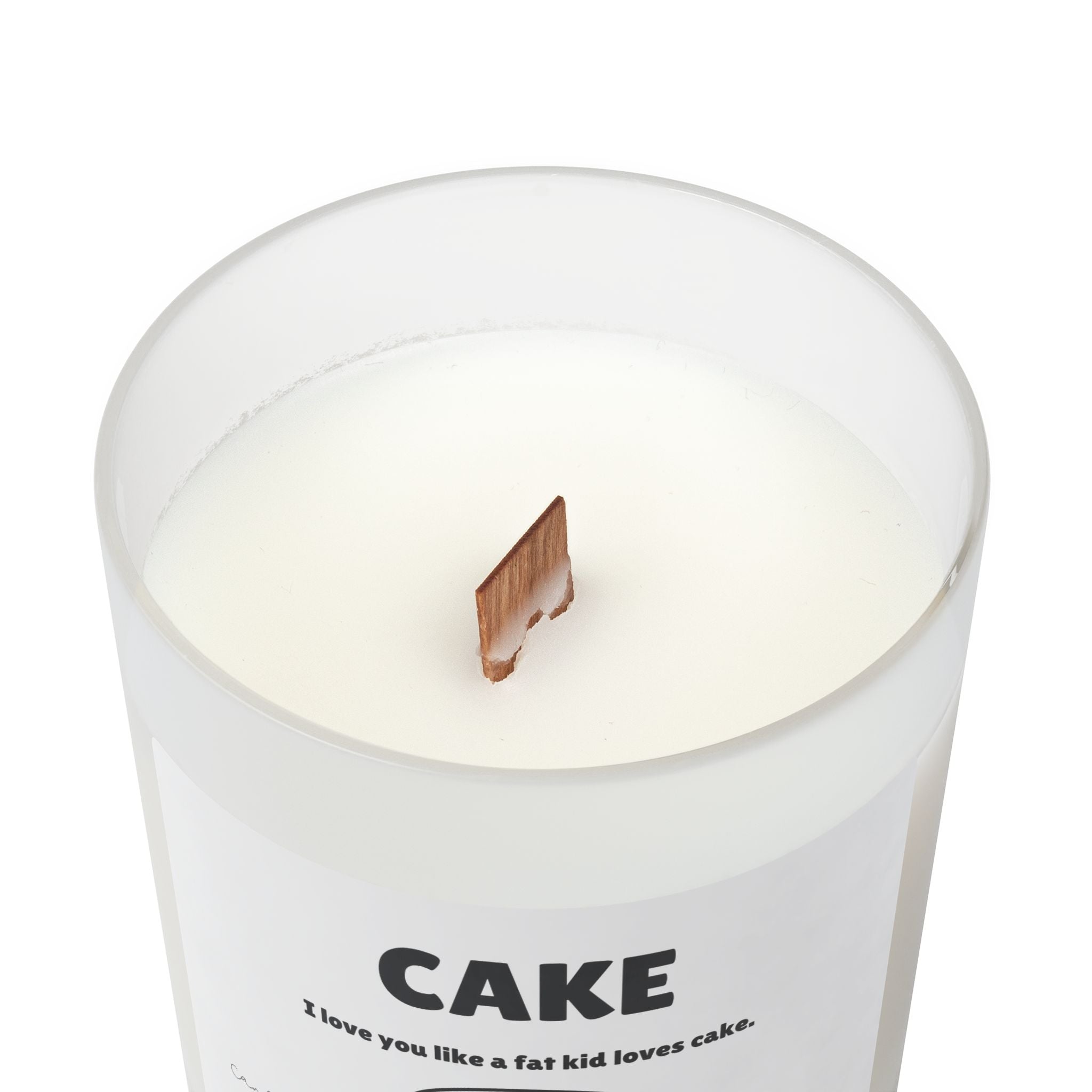 I Love You Like a Fat Kid Loves Cake Wooden Wick Frosted Glass Candle, 11oz Valentines Gift Candle Rap Lyrics