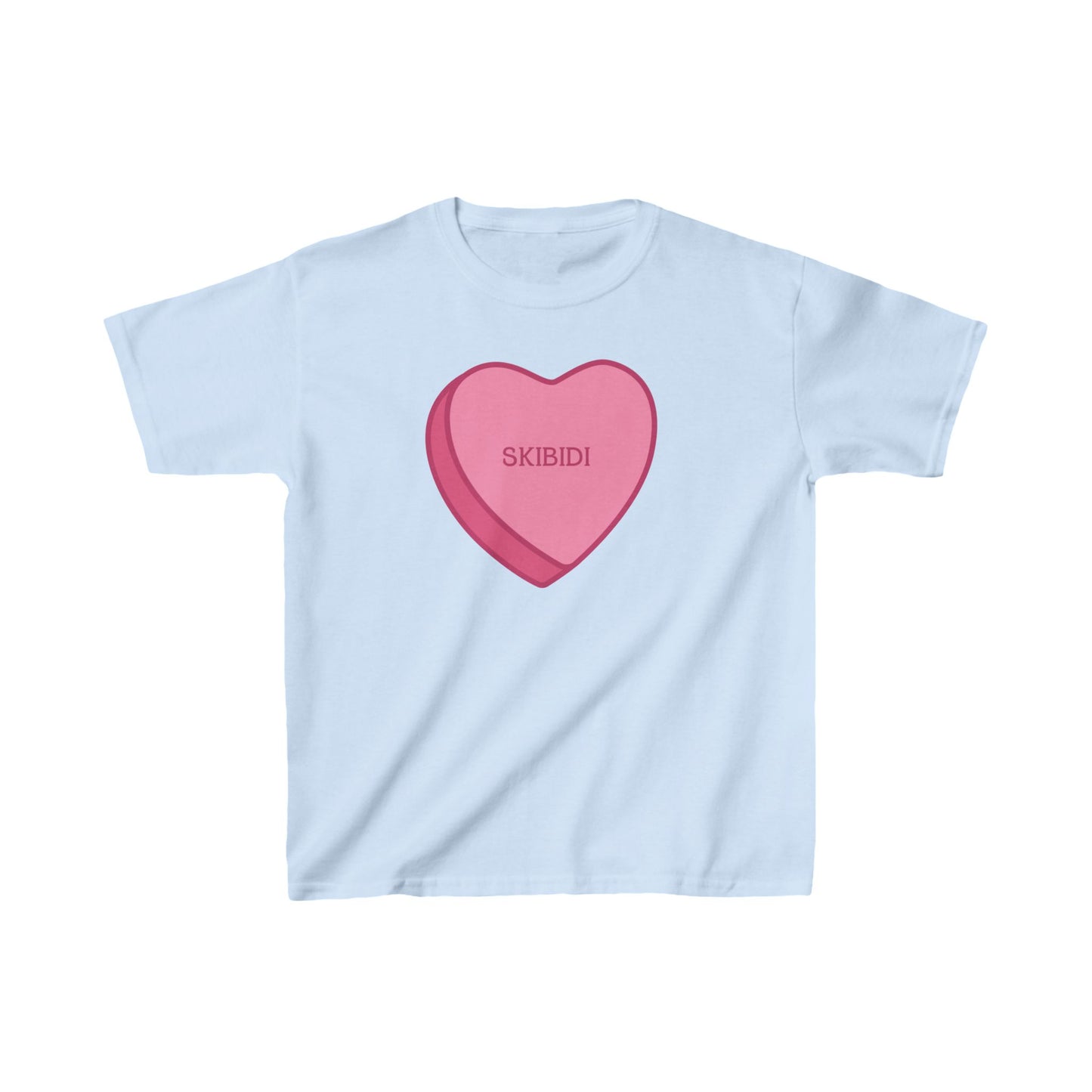 Kids Valentine's Day Candy Hearts T-Shirt, Skibidi Heart Tee for Children - Love Gift, Valentine's Shirt, Heart Print Top, Valentine's Day