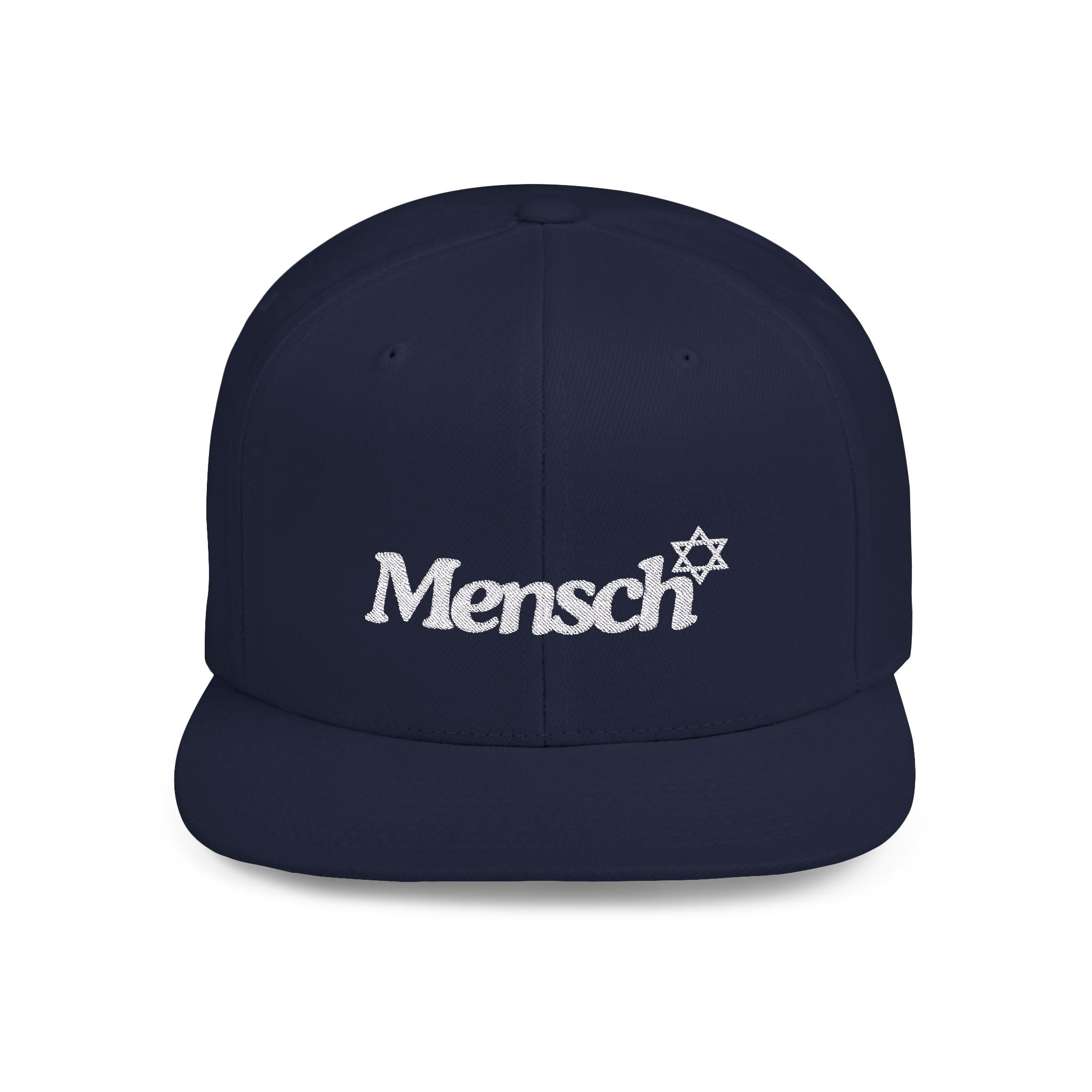 Mensch Flat Bill Snapback Jewish Hat Gift for Mensch