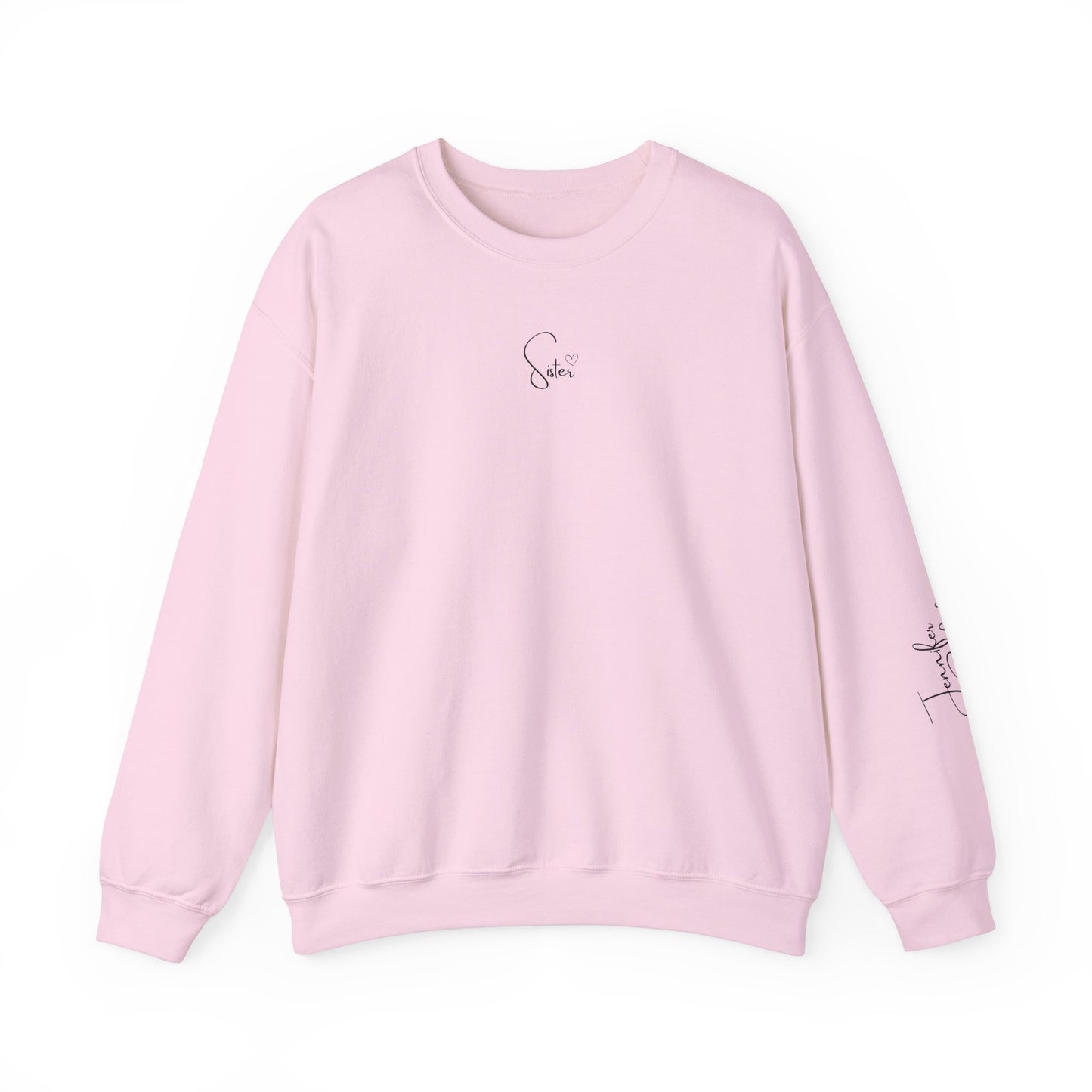 Custom Sister Sweatshirt Personalized with Names and Heart Design