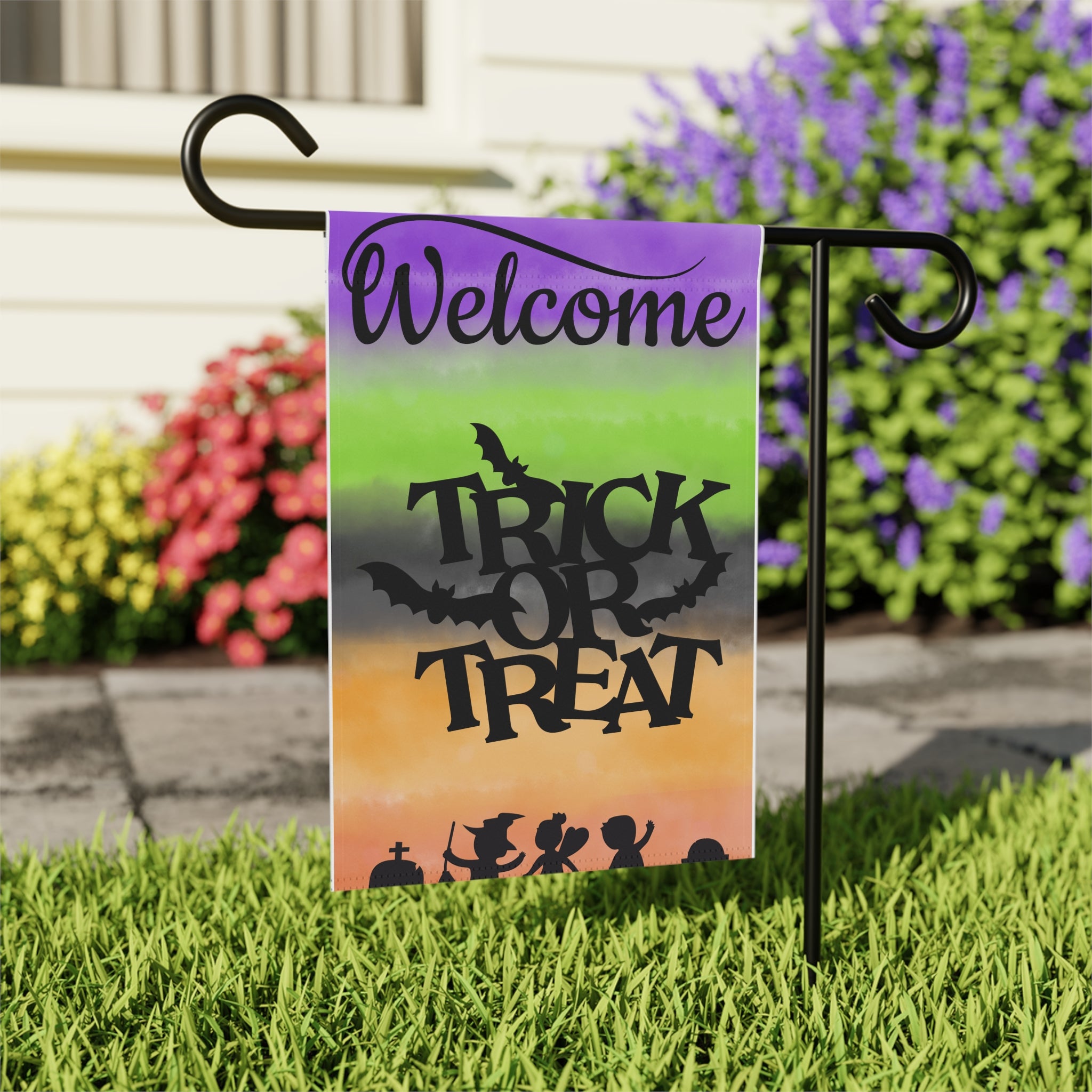 Halloween Garden Flag Halloween Flag Trick o Treat Flag for Trick or Treaters Welcome Flag for Halloween