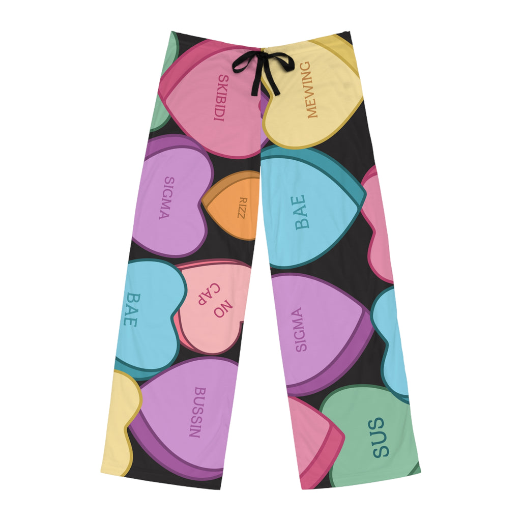 Adult Candy Hearts Valentine's Day Lounge Pants Comfortable and Stylish Pajama Pants for Valentine's Day