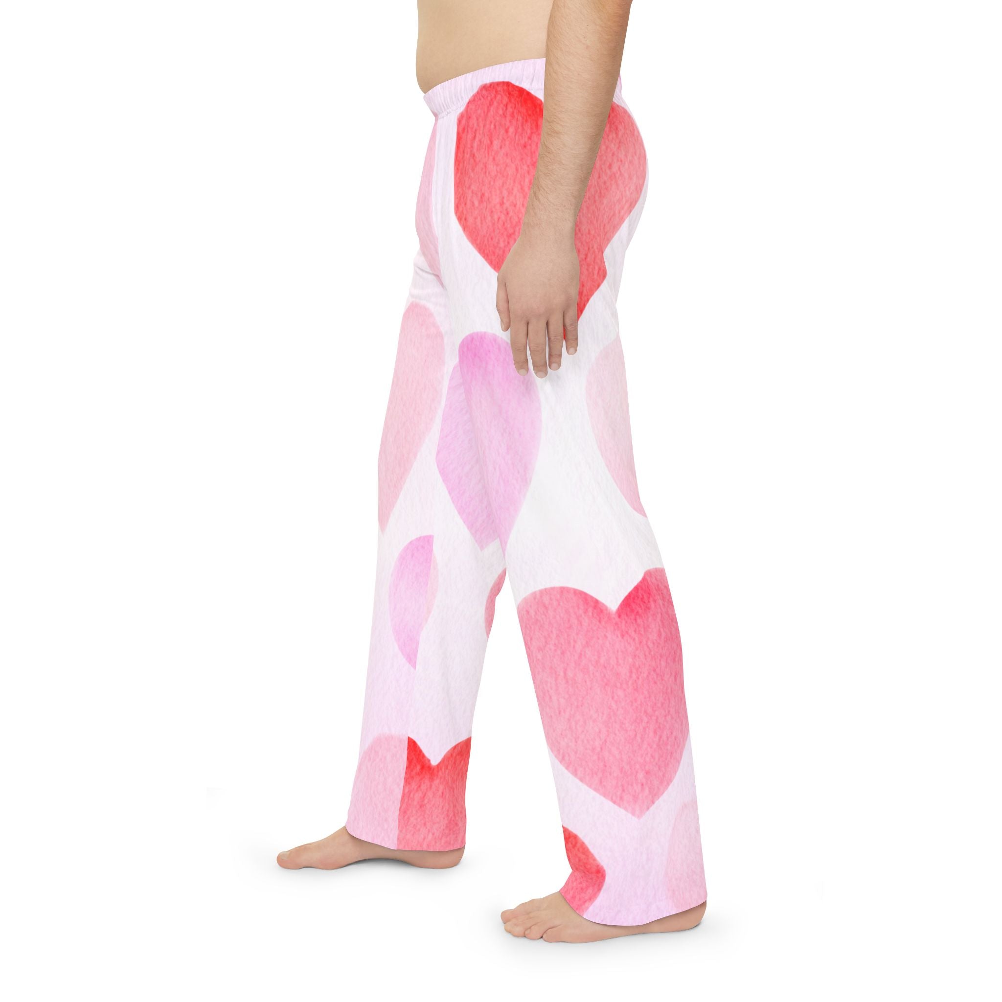 Mens Heart Print Matching Pajama Pant Men's Valentine's Pajama Pant Valentine's Heart Men's Pajama Pants