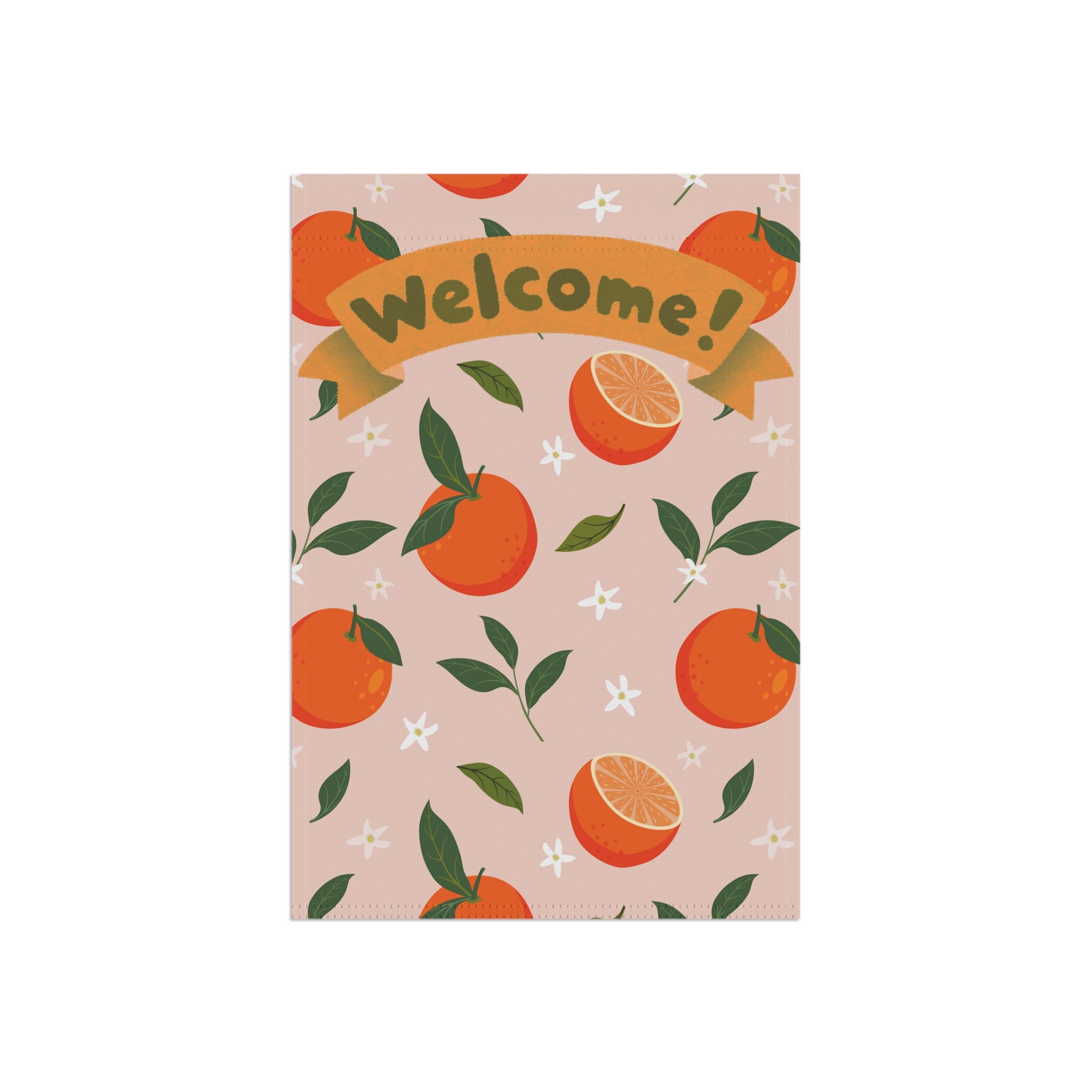 Welcome Garden Banner with Orange Design Pink and ORange