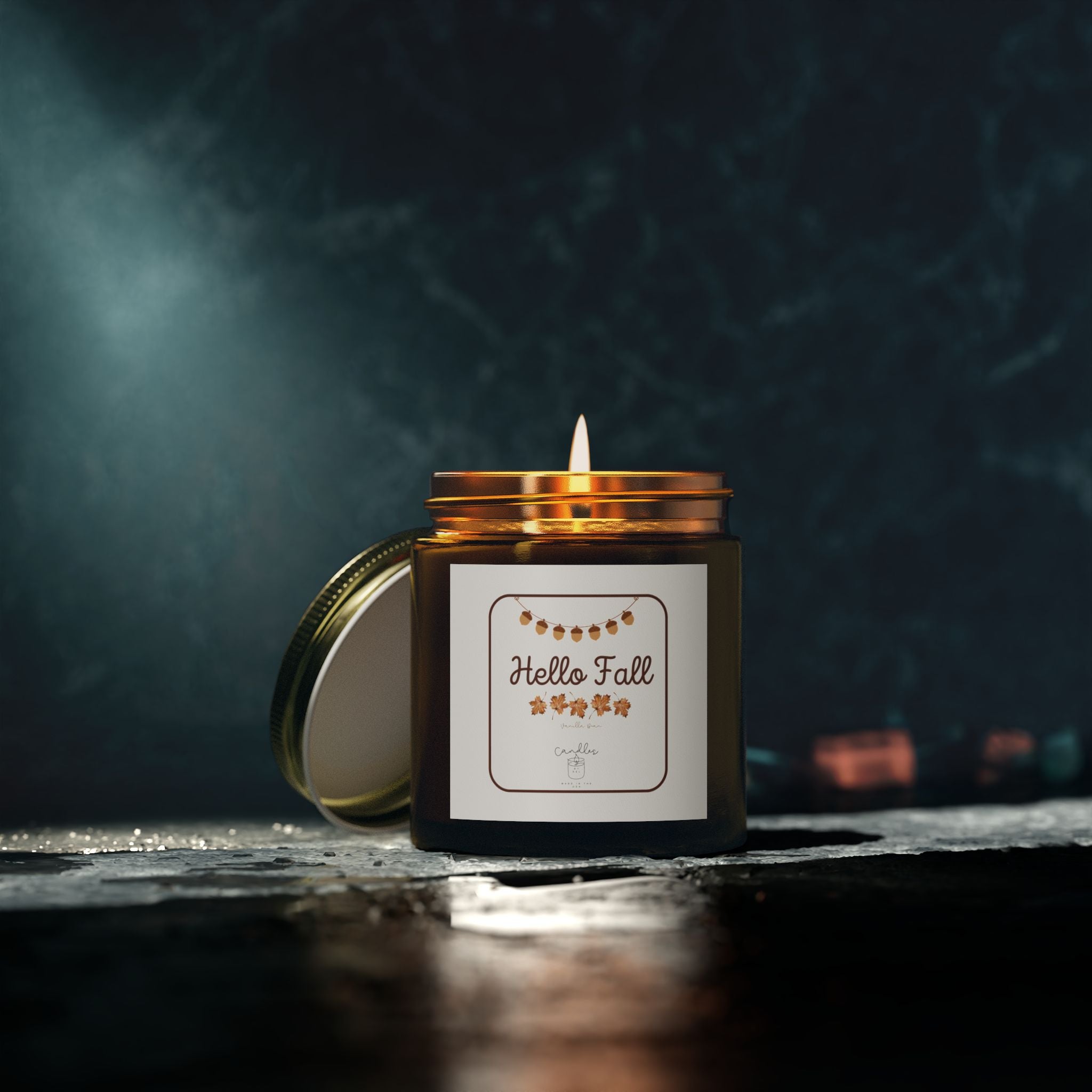 Hello Fall Candle  Vanilla Bean Scented Candle