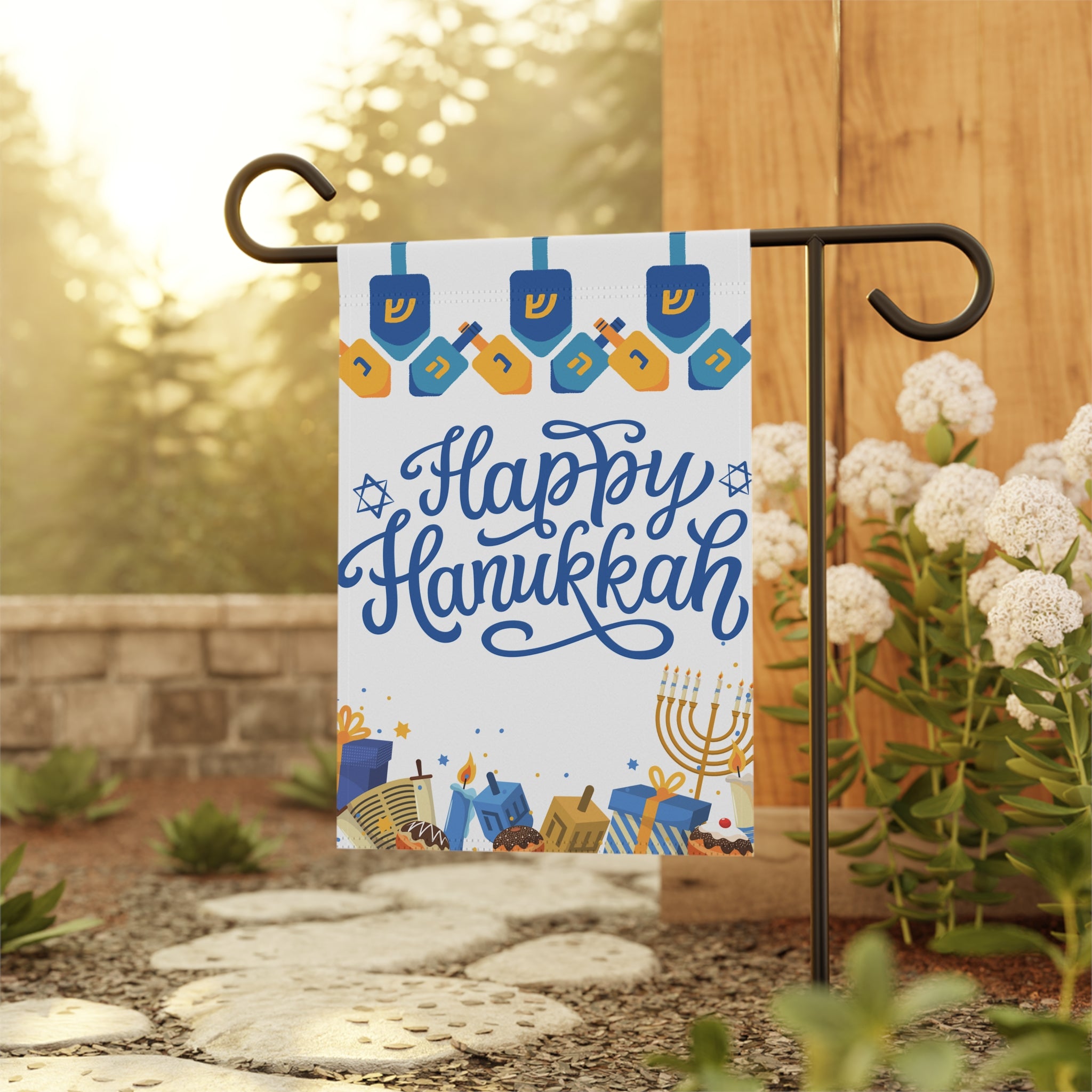 Happy Hanukkah Flag, Hanukkah House or Garden Flag