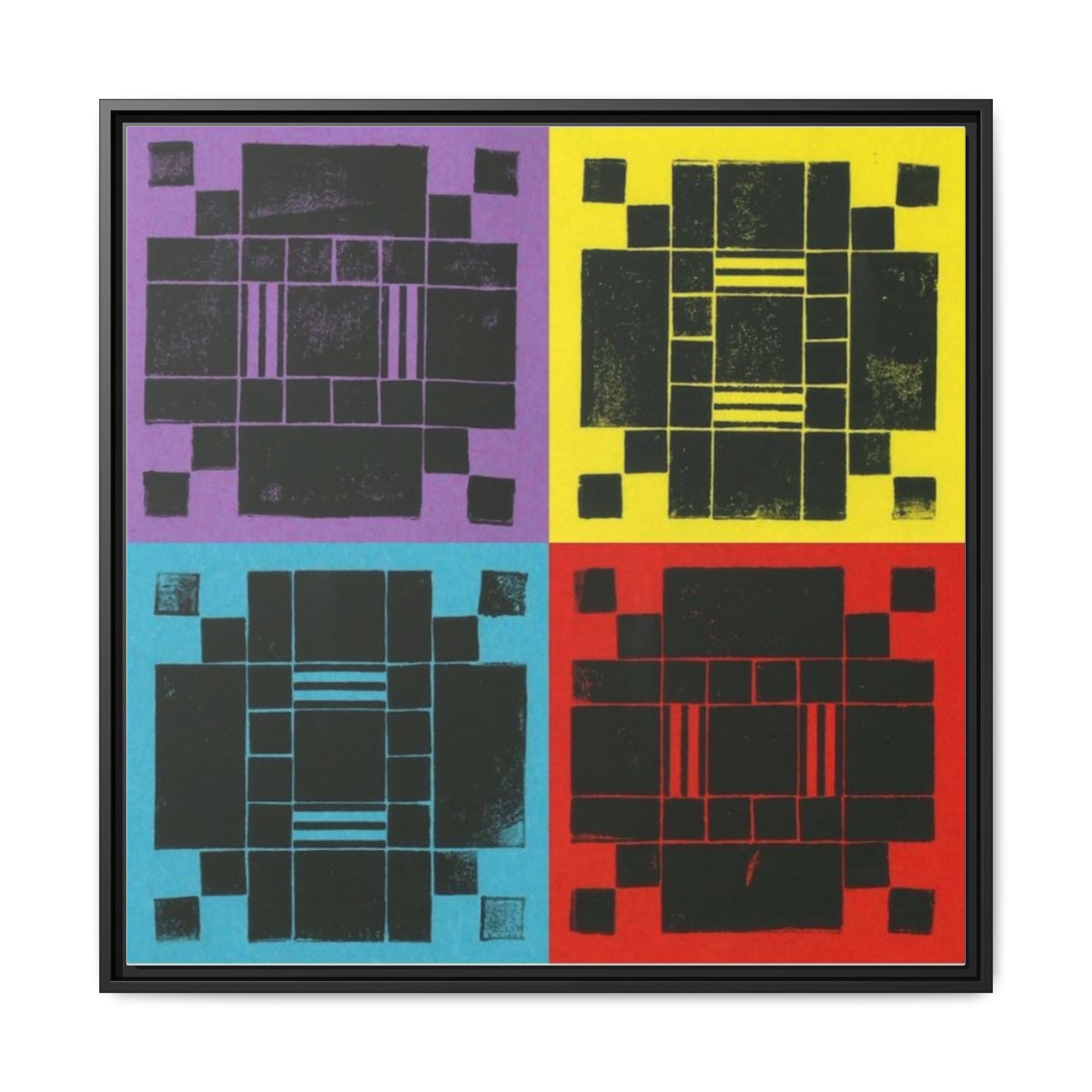 Printing With Legos Collagraph Matte Canvas, Framed