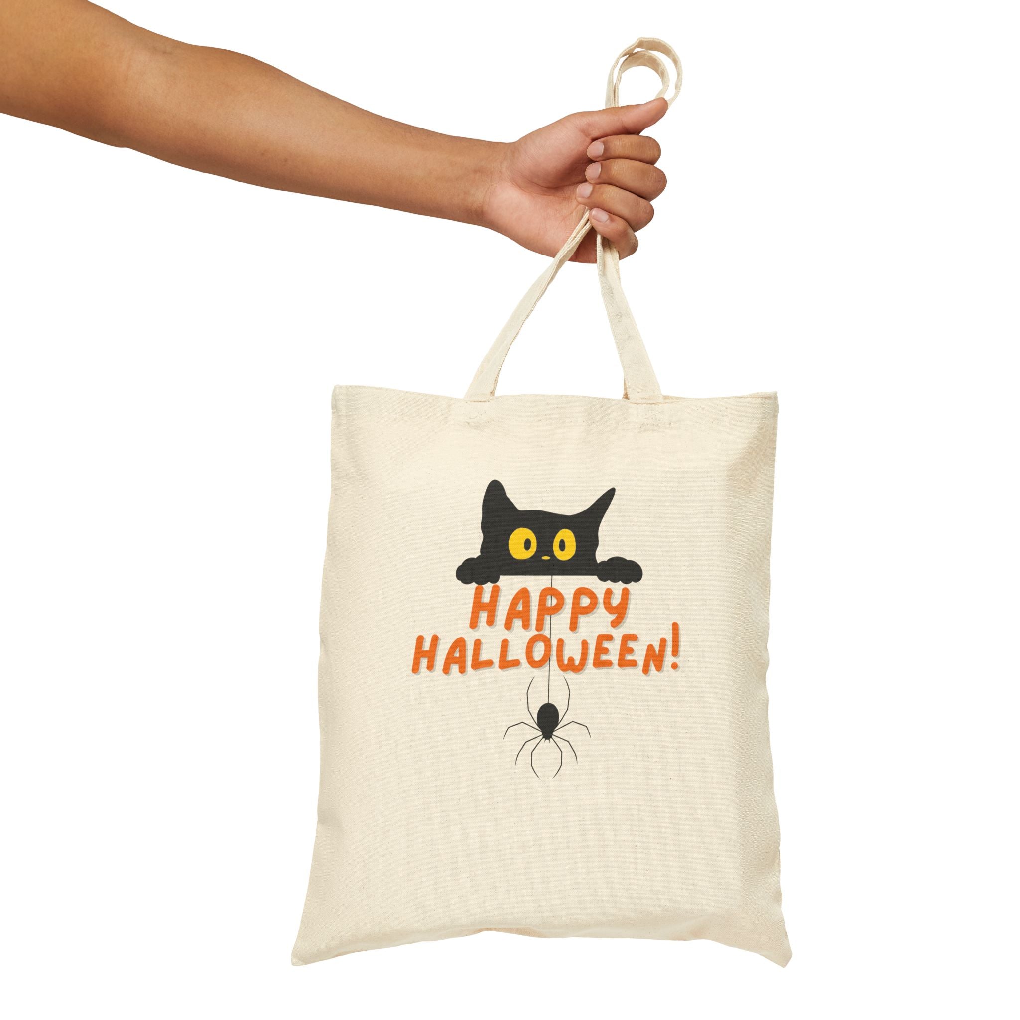 Halloween Trick or Treating Bag for Candy on Halloween for Trick or Treating Candy Cotton Canvas Tote Bag