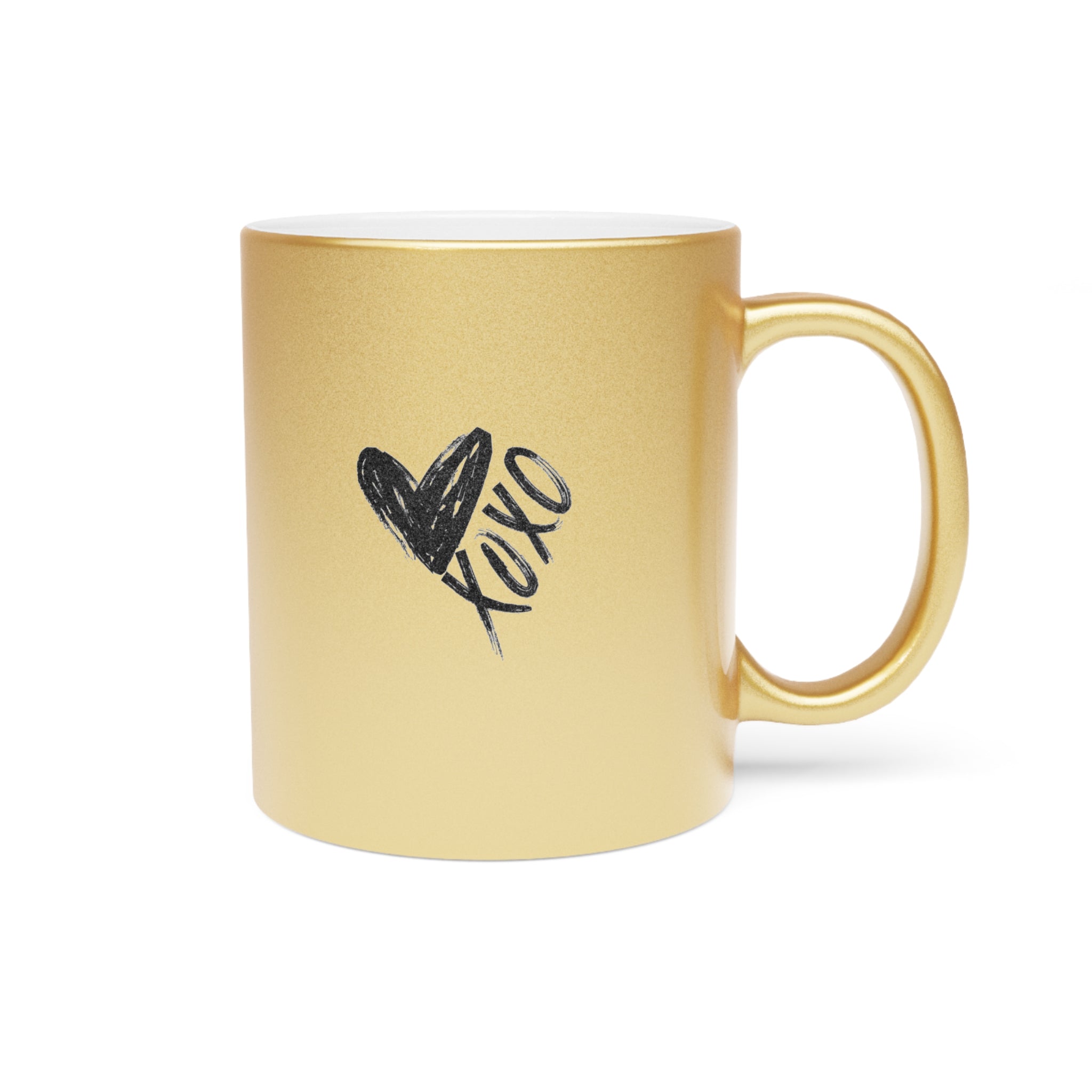 Metallic Mug (Silver") Personalized XO Valentines Mug for Valentine's Gift