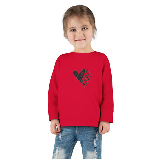 XOXO Heart Valentine Toddler Long Sleeve Tee