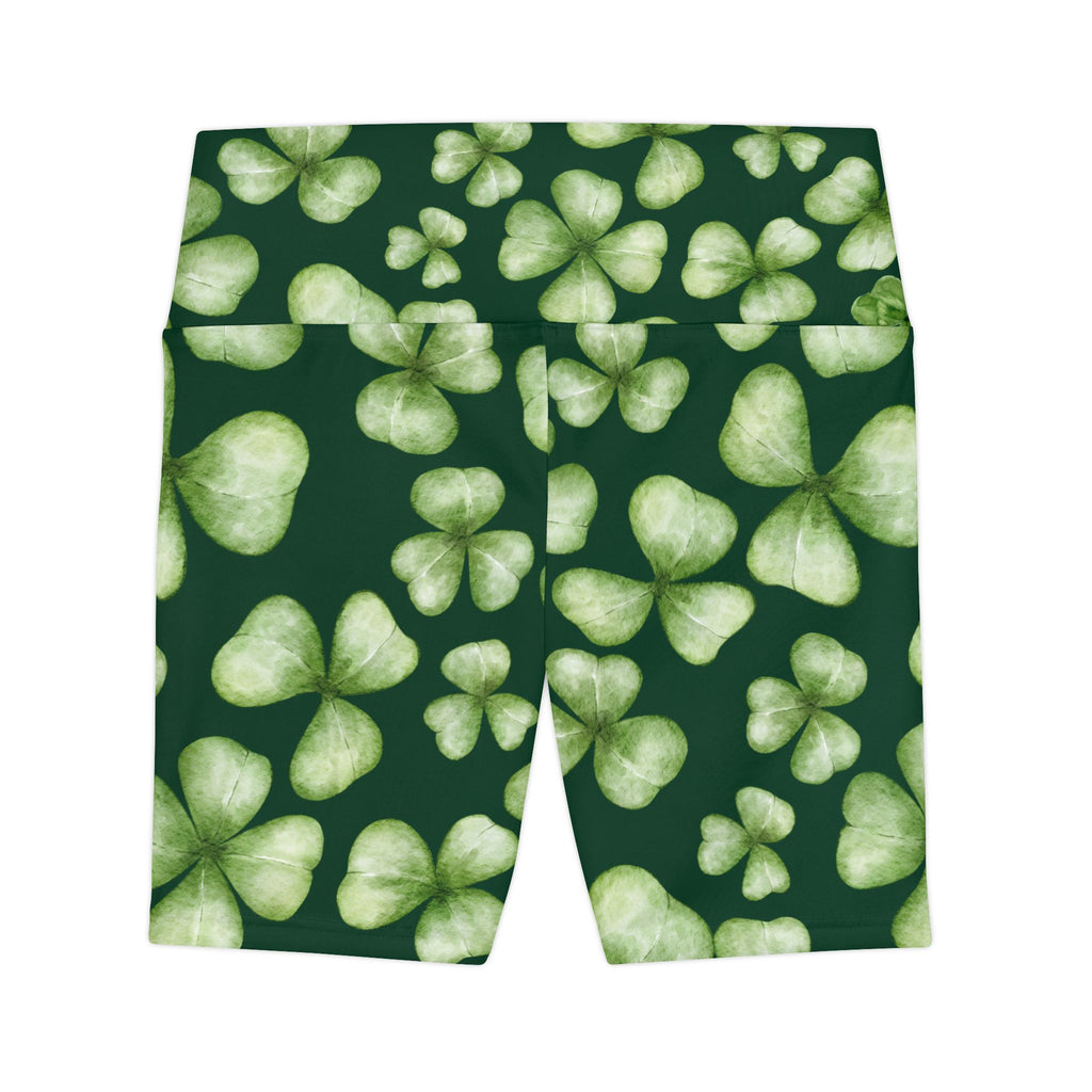 Shamrock Shorts Women's Workout Shorts with Shamrock Print for St. Patrick's Day Run