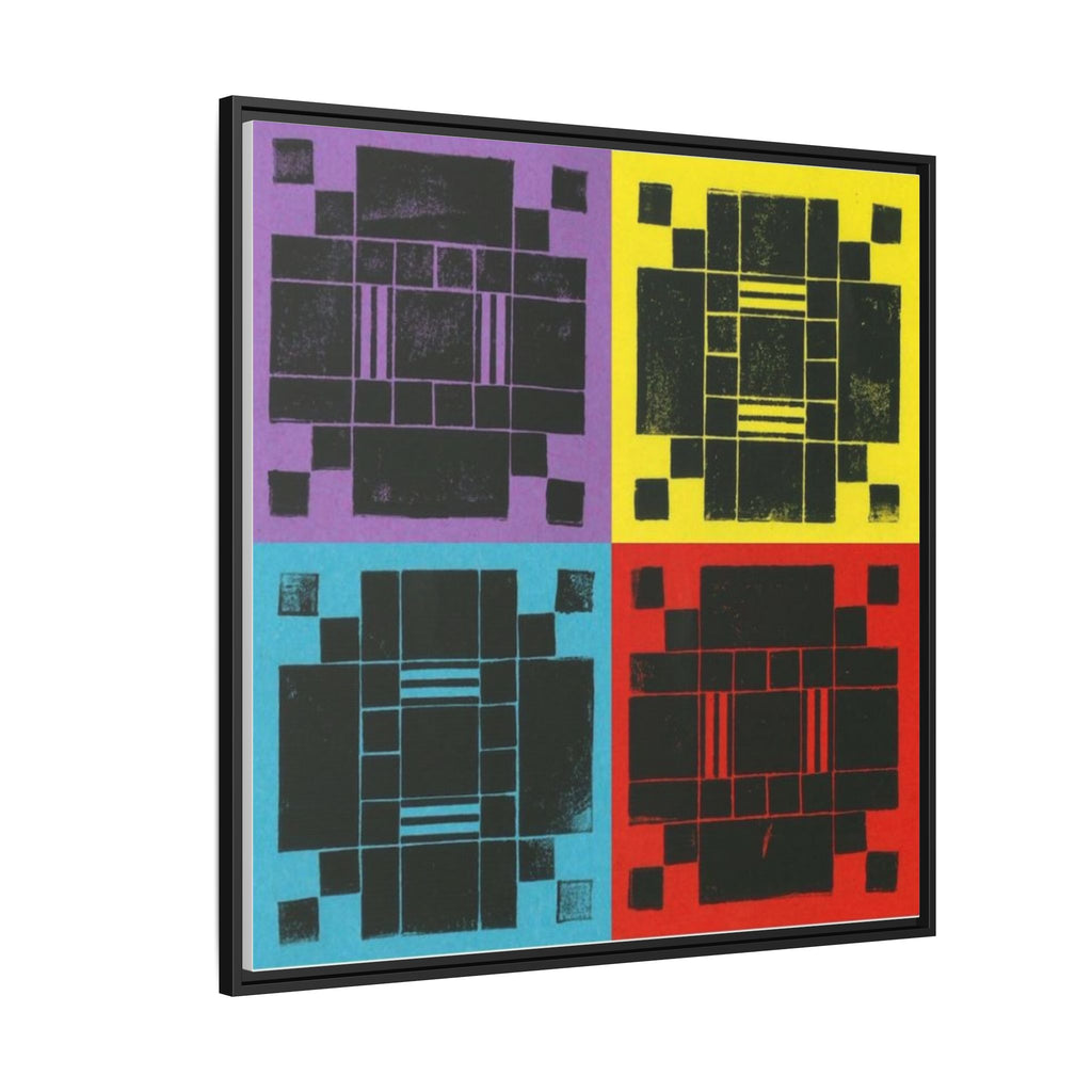 Printing With Legos Collagraph Matte Canvas, Framed