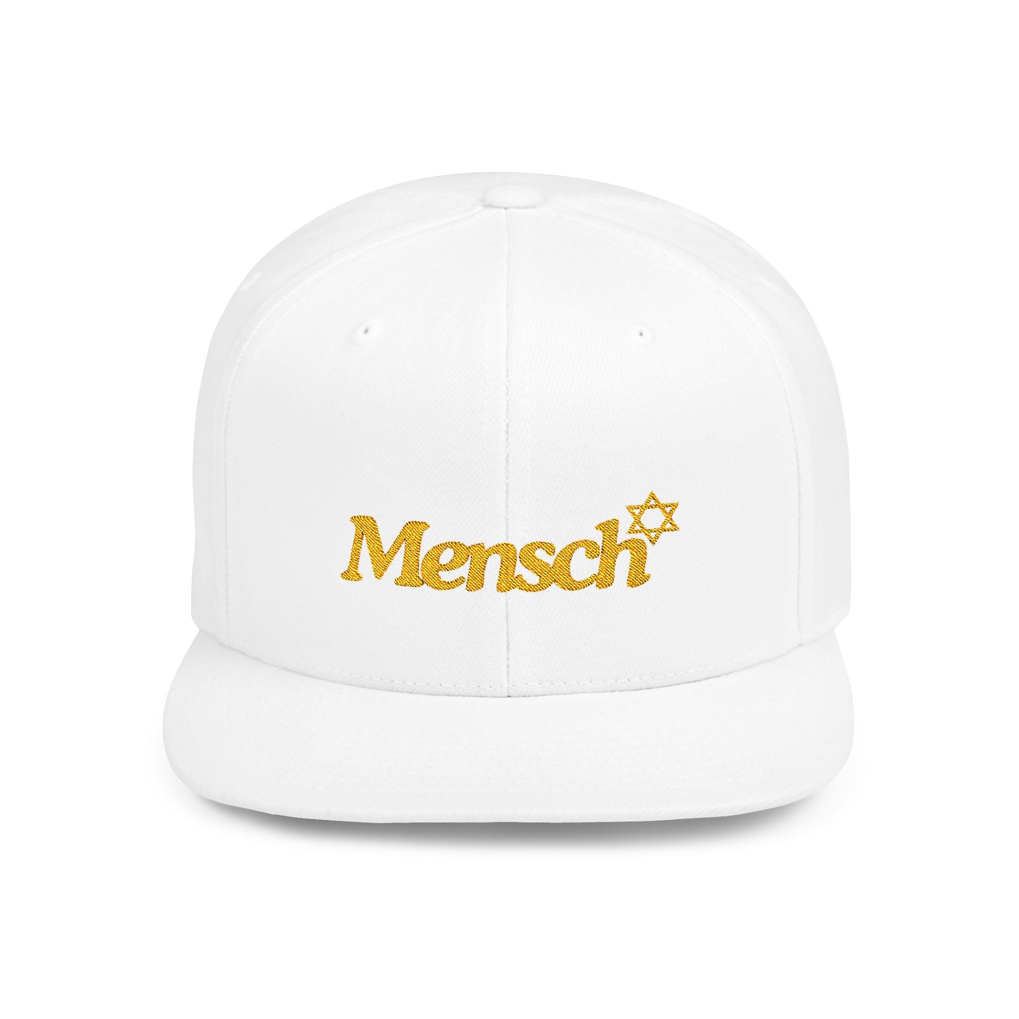 Mensch Hat Mensch Flat Bill Snapback Adjustable Mensch Hat Jewish Gift