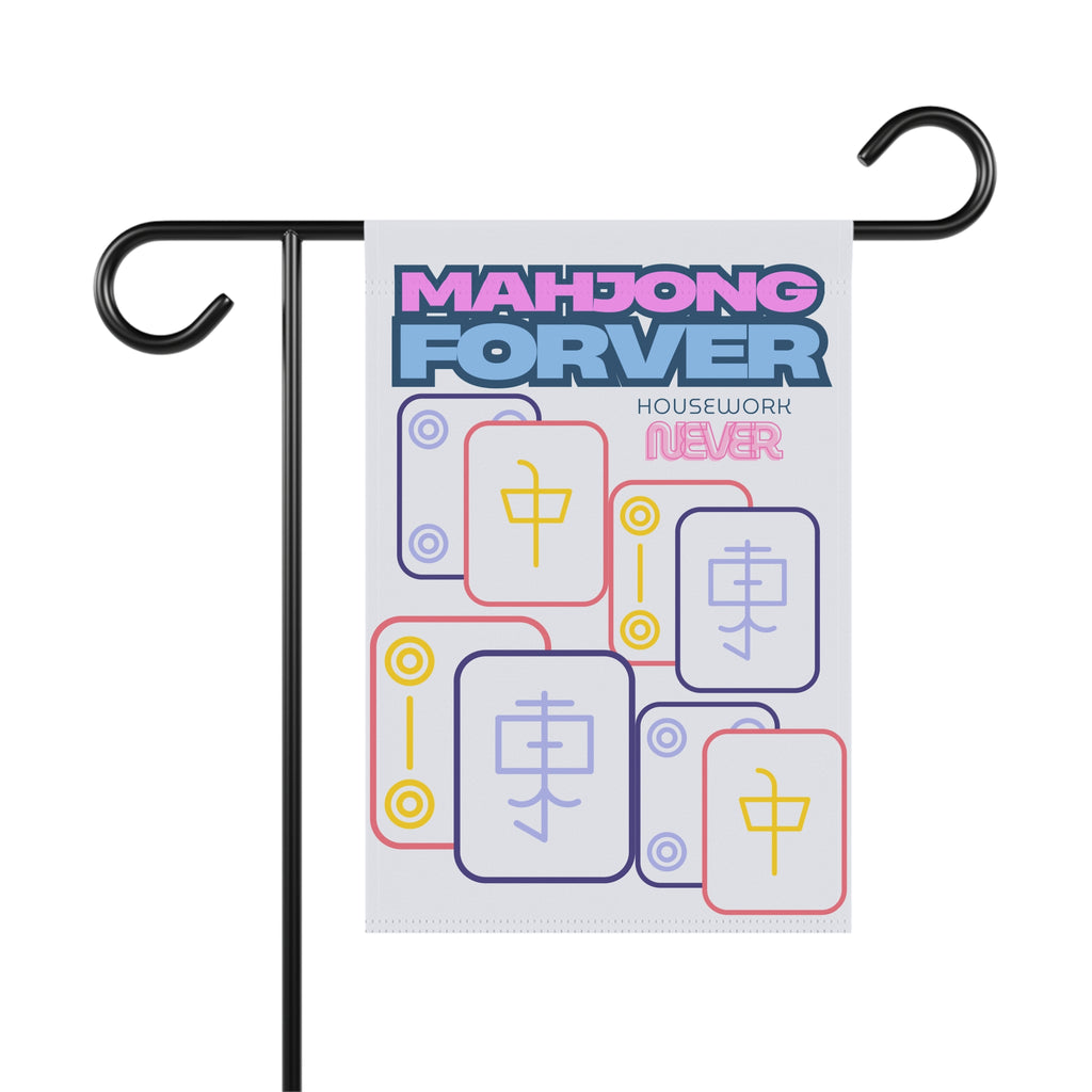 Mahjong Forever Garden Flag Mahjong Forever Housework Never Garden Flag Mahjong Welcome Sign