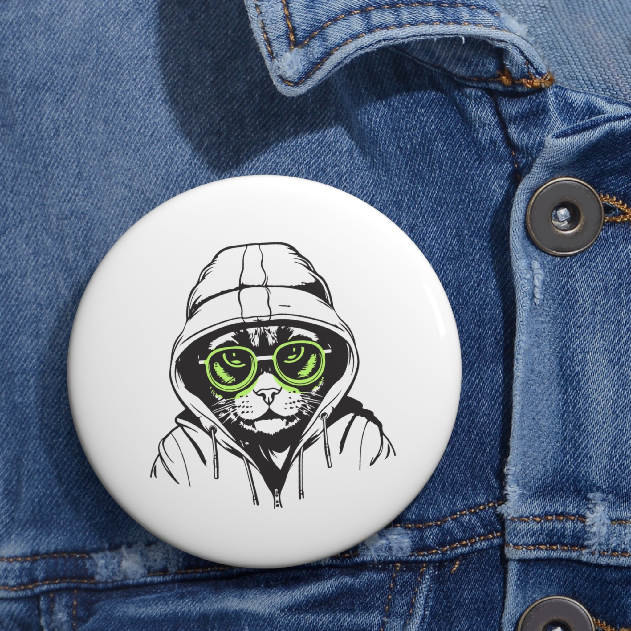 Cool Cat Angry Kitty Custom Pin Buttons