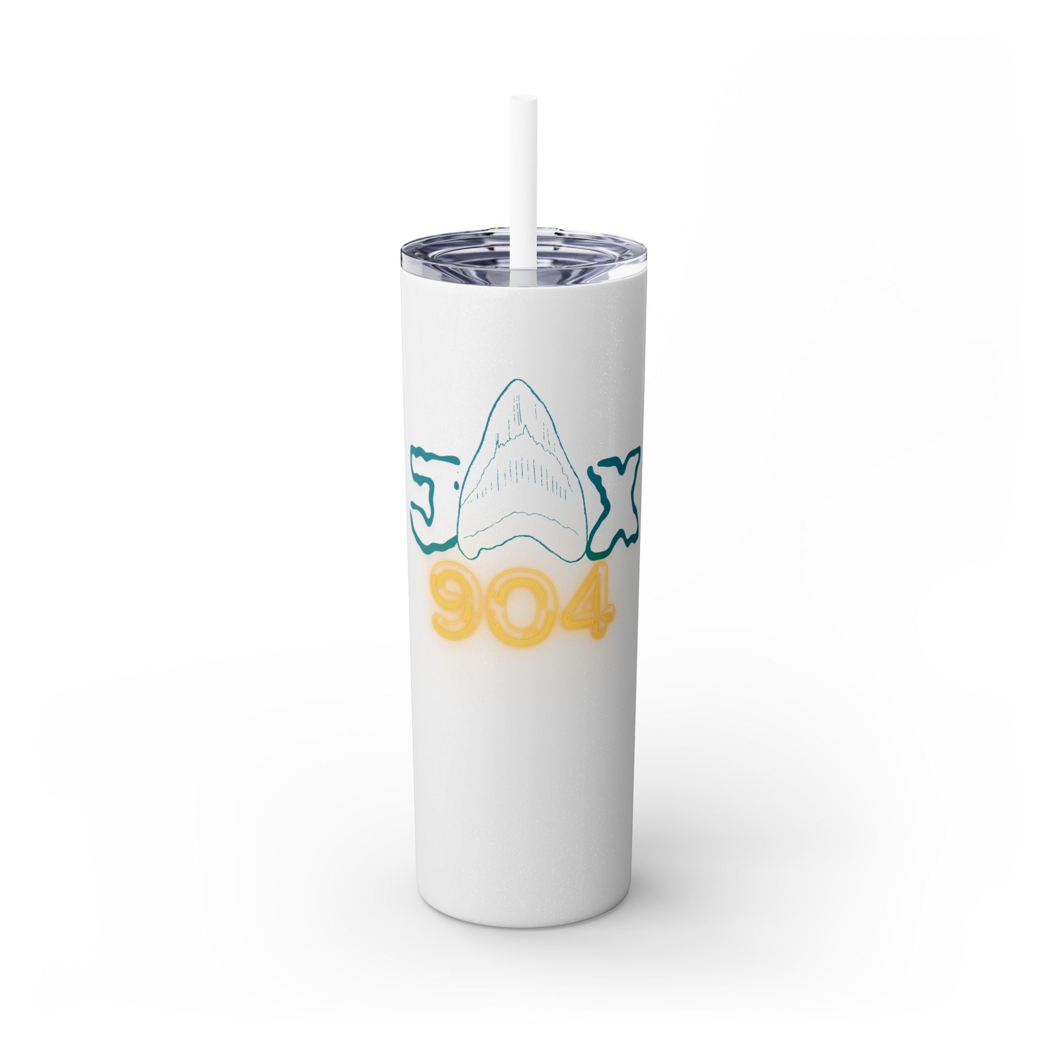 Shark Tooth 904 Skinny Tumbler with Straw, 20oz