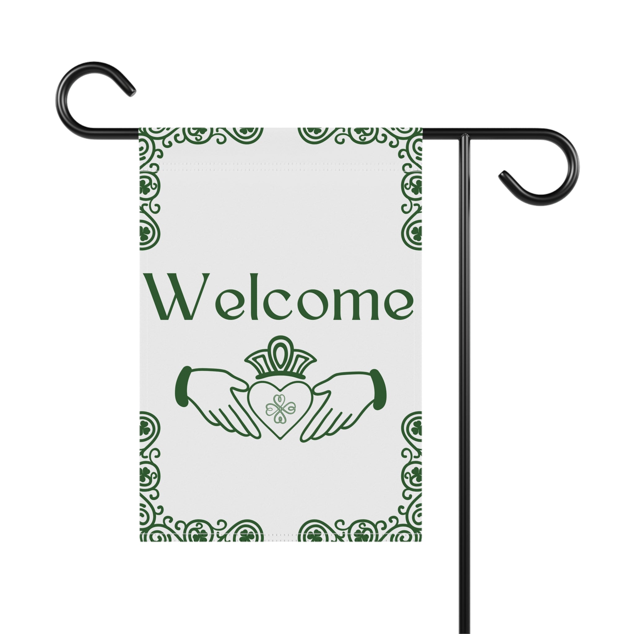 Irish Welcome Flag 12 x 18 in Welcome Flag with Irish Claddagh Irish Garden Flag St. Patrick's Day