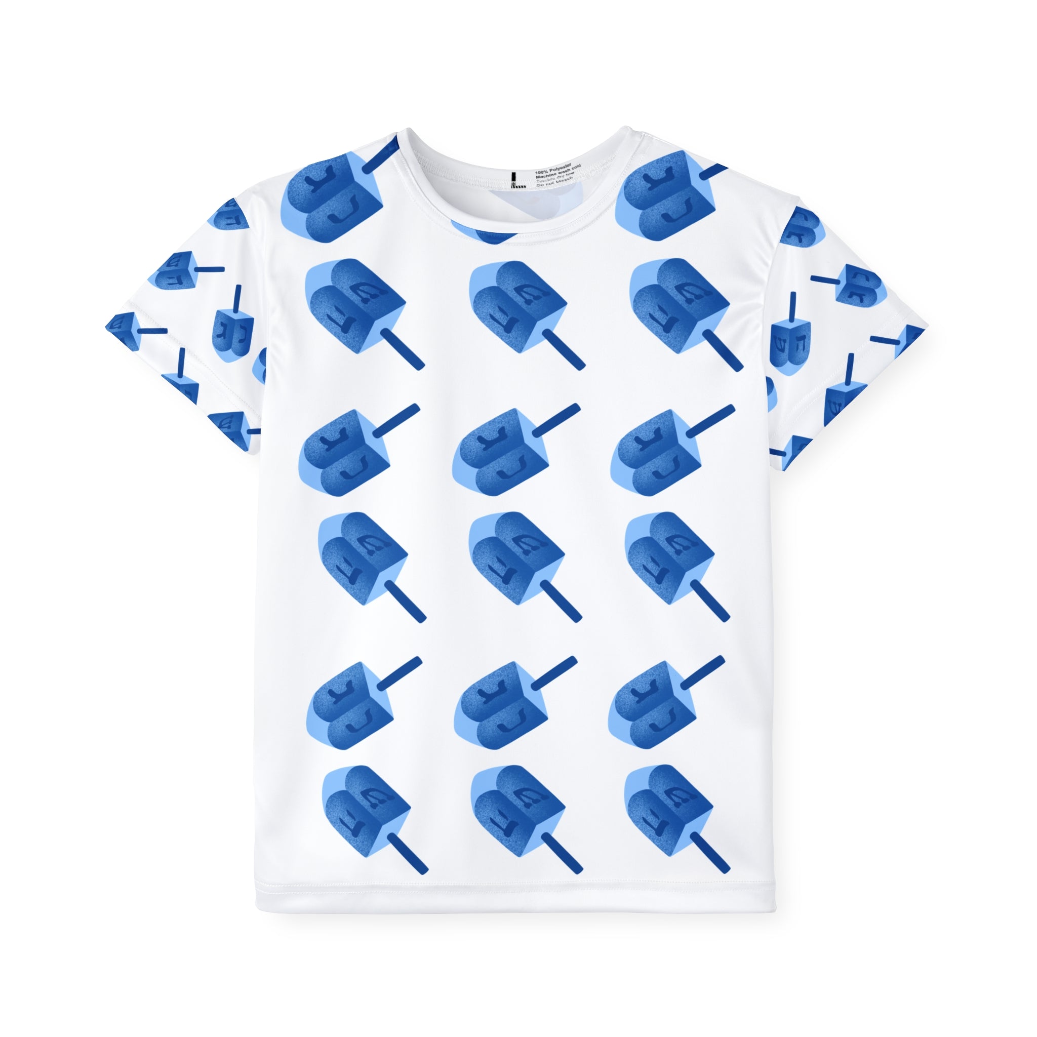 Kids  Hanukkah Dreidel Print T-Shirt | Athletic Top Dreidel Print