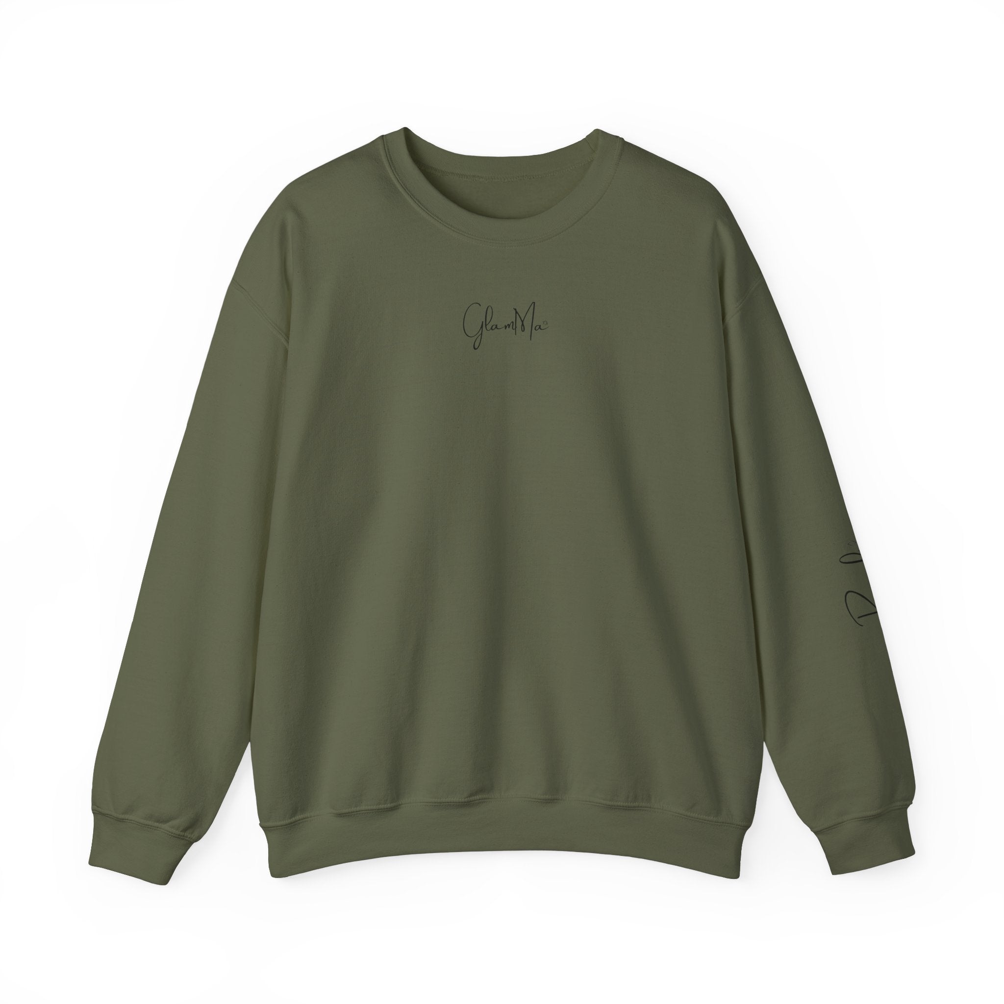 GlamMa Glamorous Jewish Grandmother Crewneck Sweatshirt with Star of David and Grandkid(s) Names - Custom Gift for Glam-Ma
