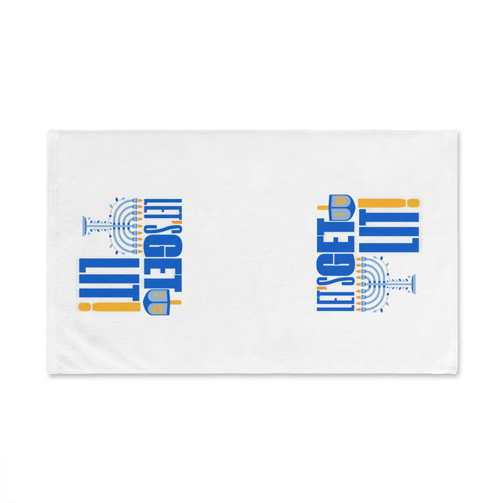 Let's Get Lit Hanukkah Hand Towel, Chanukah Dish Towel