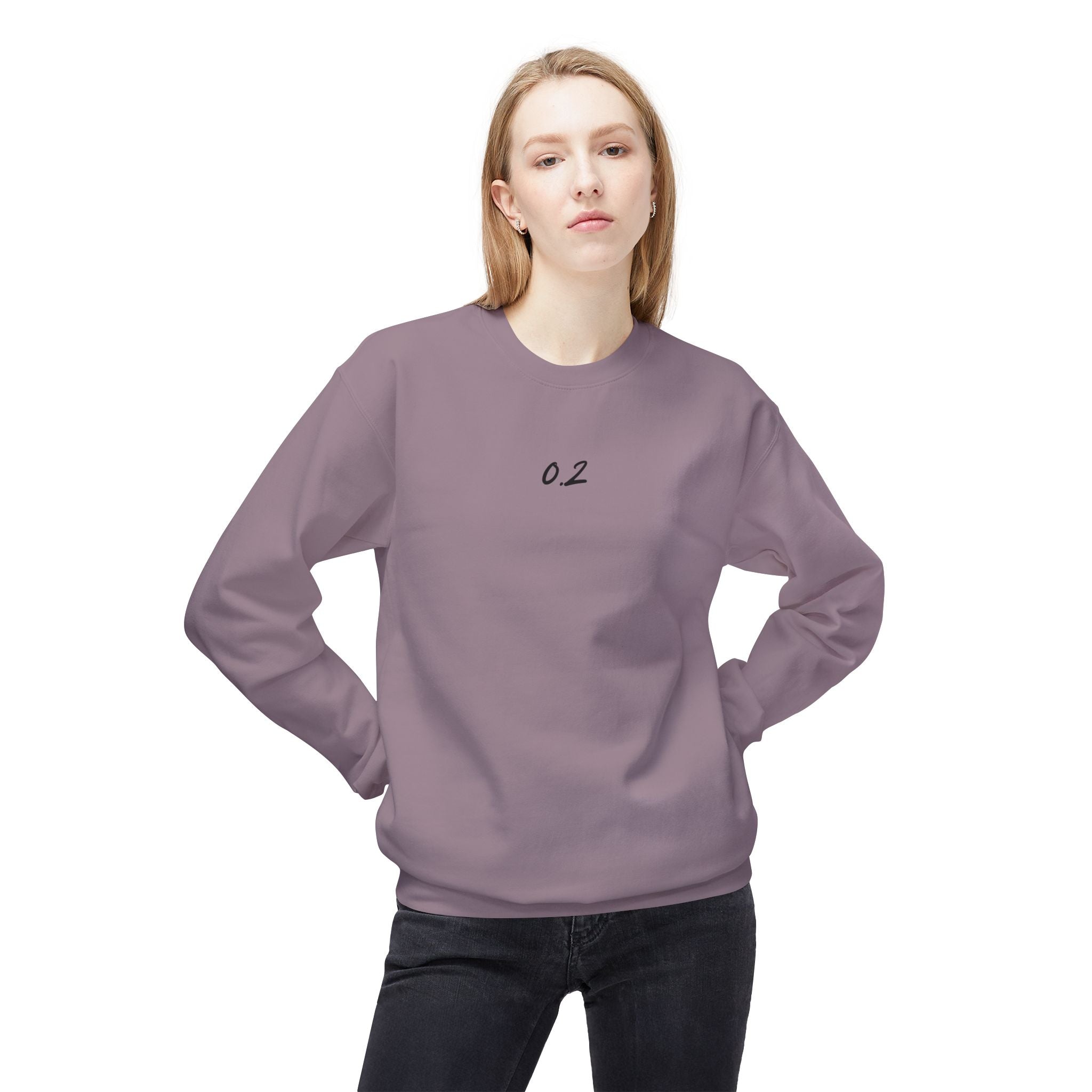 Minimalist 0.2 Fleece Crewneck Sweatshirt - Unisex Midweight Comfort Zero Point Two Sweatshirt